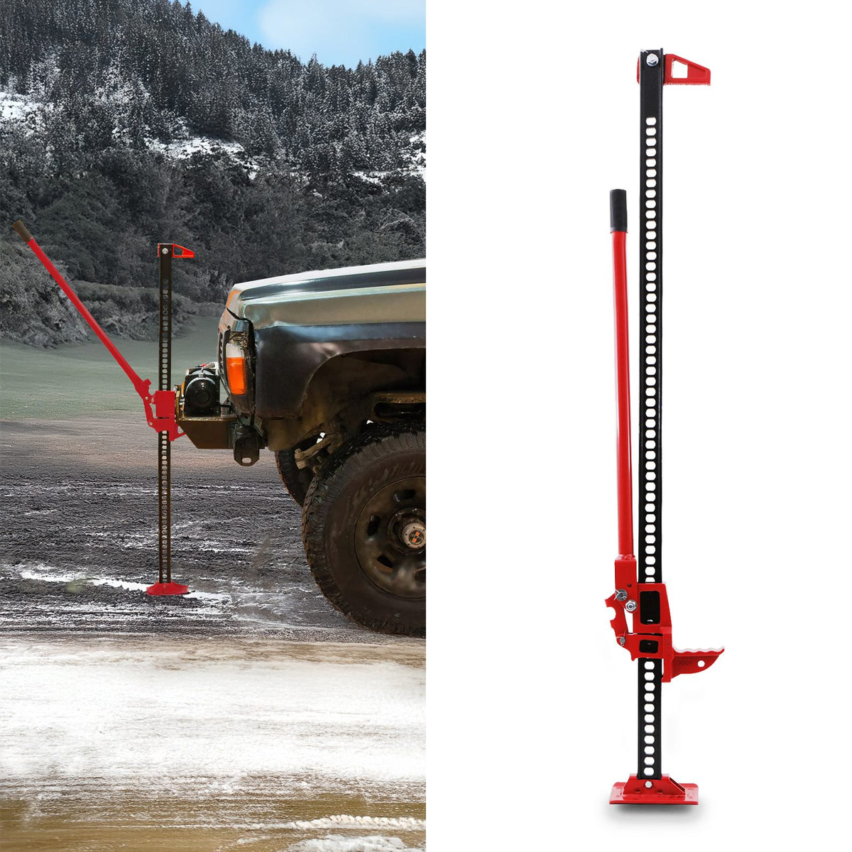 60 3000Kg High Lift Off Road Ratchet Farm Jack With Hook Straps