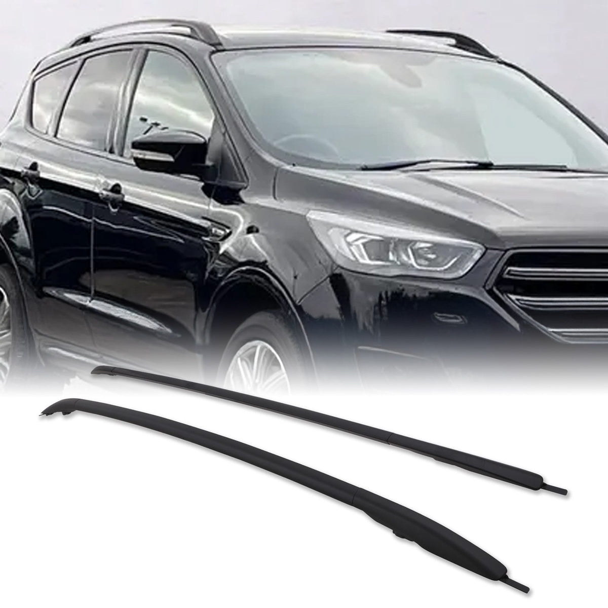 Black Roof Rails for Ford Kuga MK2 13-19
