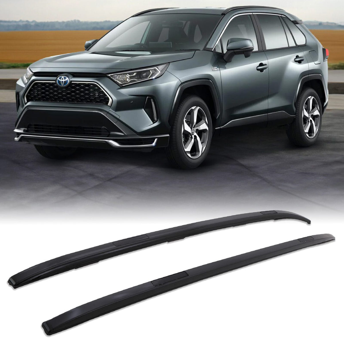 Black Roof Rails for Toyota RAV4 XA50 2019+