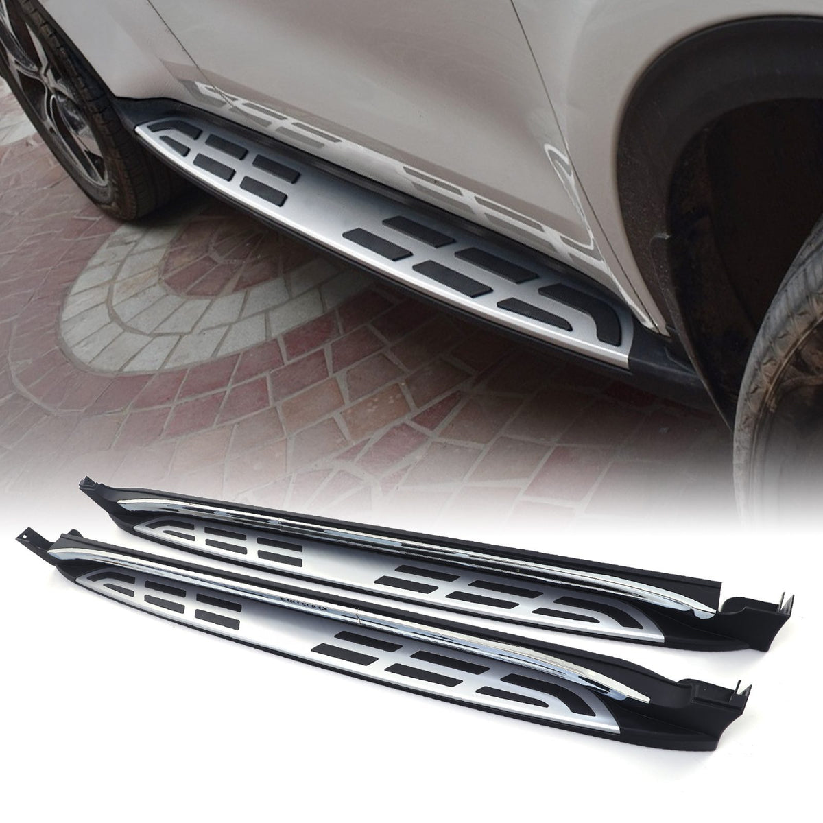 Black And Silver Side Steps for Kia Sportage NQ5 2021+