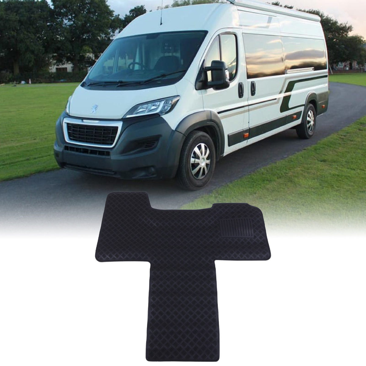 Black Rubber Floor Mat for Peugeot Boxer Motorhome 07-19