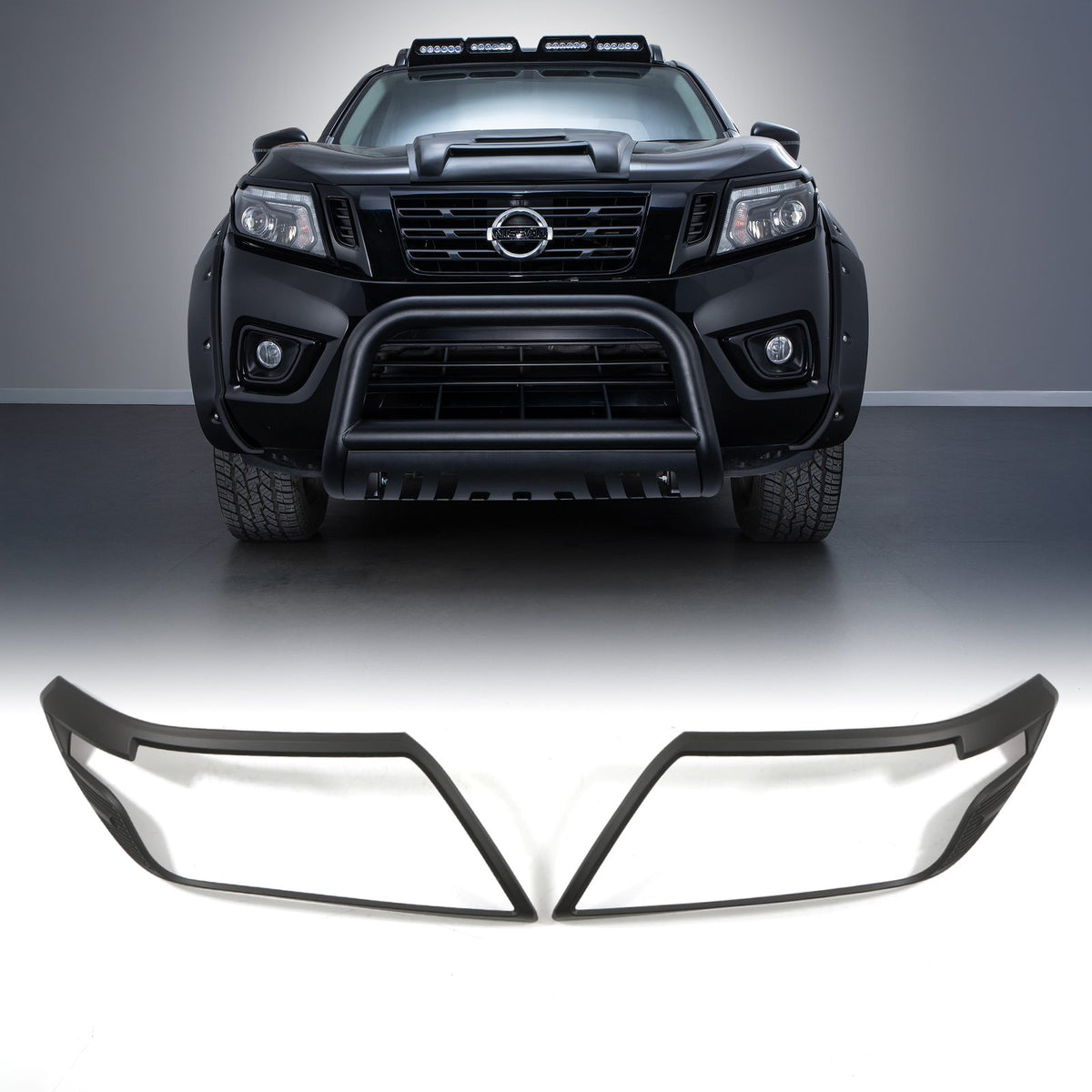 Headlight Cover Trim Black for Nissan Navara D23 NP300 2014-2020