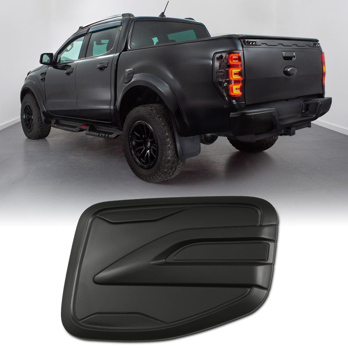 Black Fuel Cap Cover for Ford Ranger T6, T7 &amp; T8 12-21