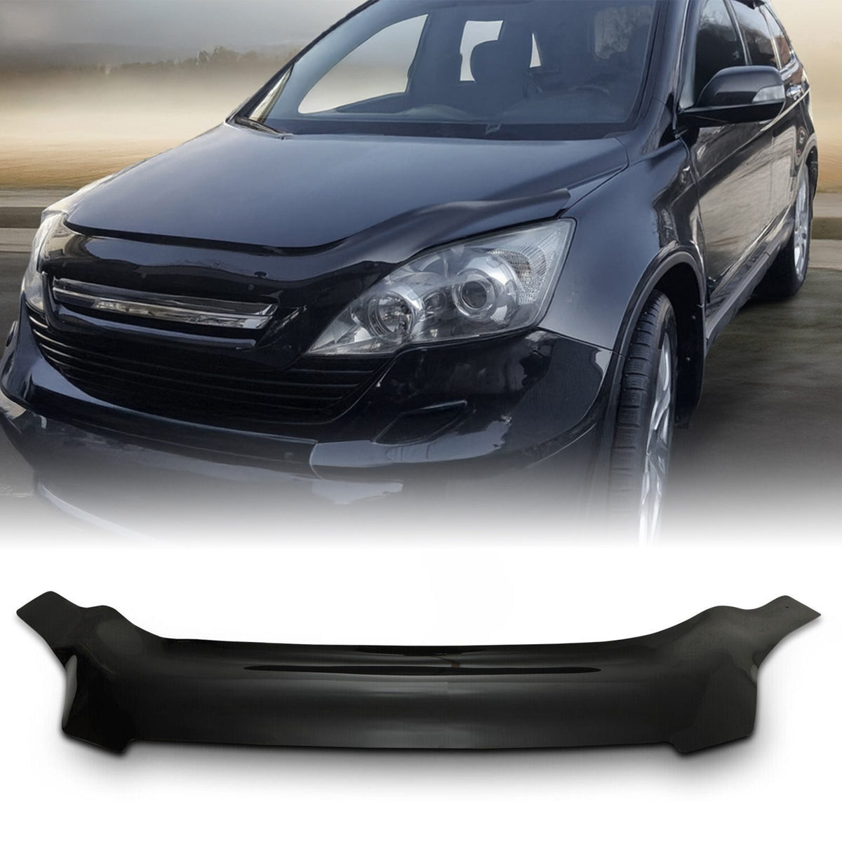 Black Bonnet Guard Protector for Honda CR-V MK3 07-09