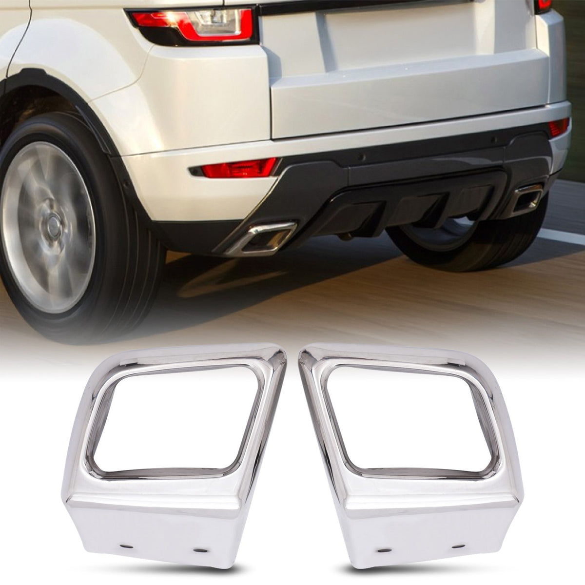 Chrome Exhaust Bumper Tail Pipe Trims for Range Rover Evoque L538 10-17