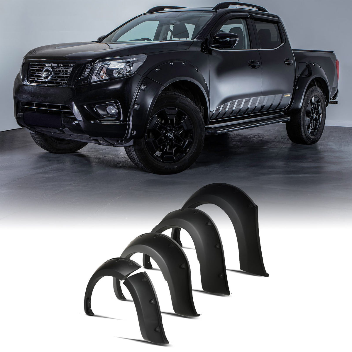 Matte Black Wheel Arches for Nissan Navara D23 NP300 14-20