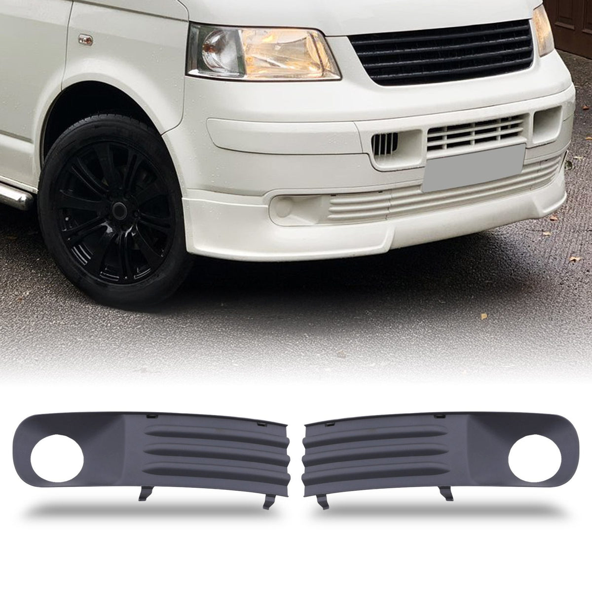 Front Bumper Fog Light Cover Trims for VW Transporter T5 03-09
