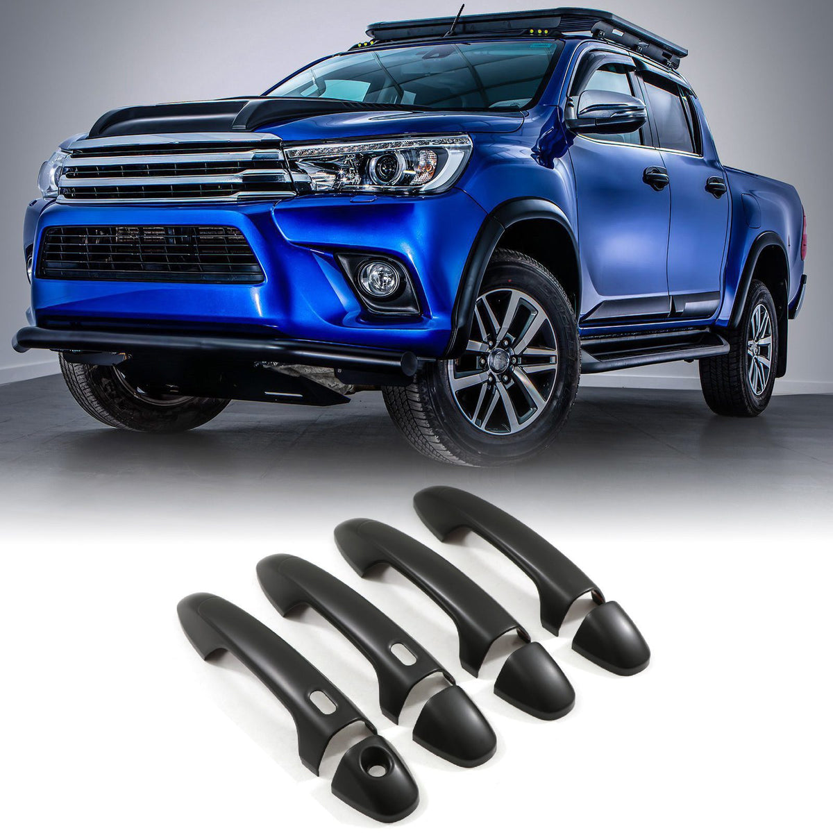 Black Door Handle Covers for Toyota Hilux Revo 15-21