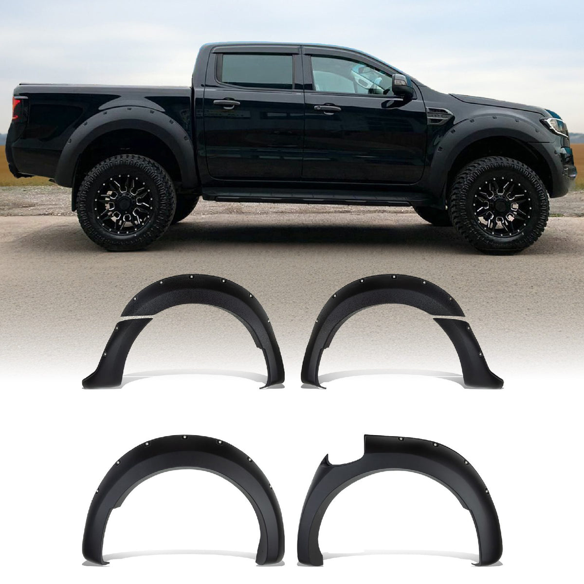 Wide Body Arch Fender Flare Kit for Ford Ranger T6 Raptor 12+