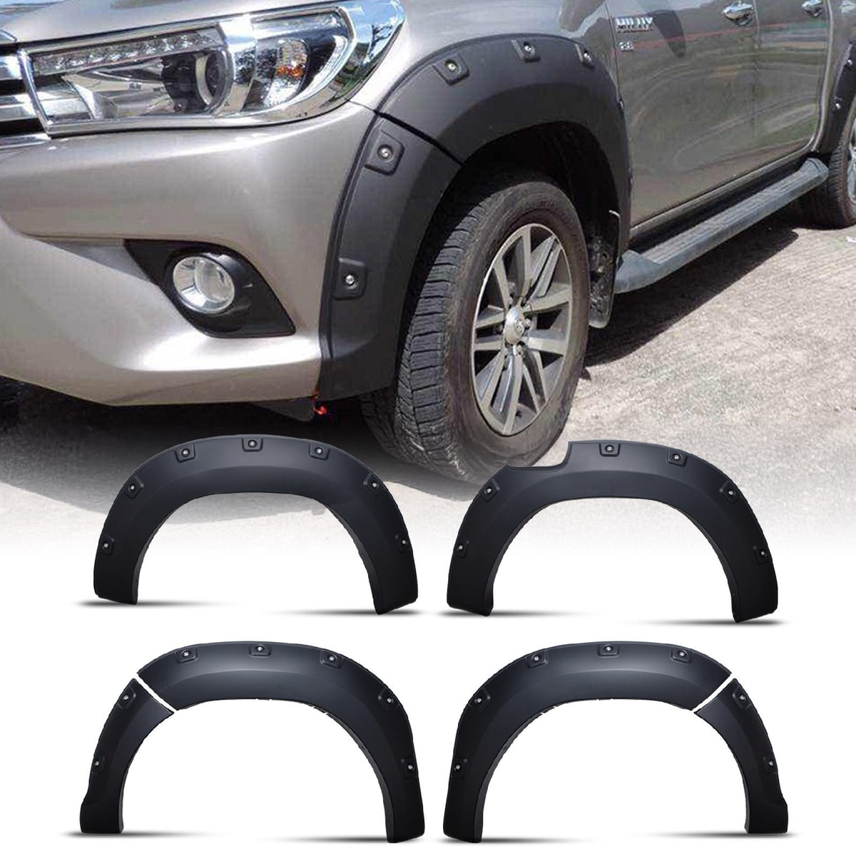 Black Fender Flare Wide Arch Kit for Toyota Hilux Revo 15-18