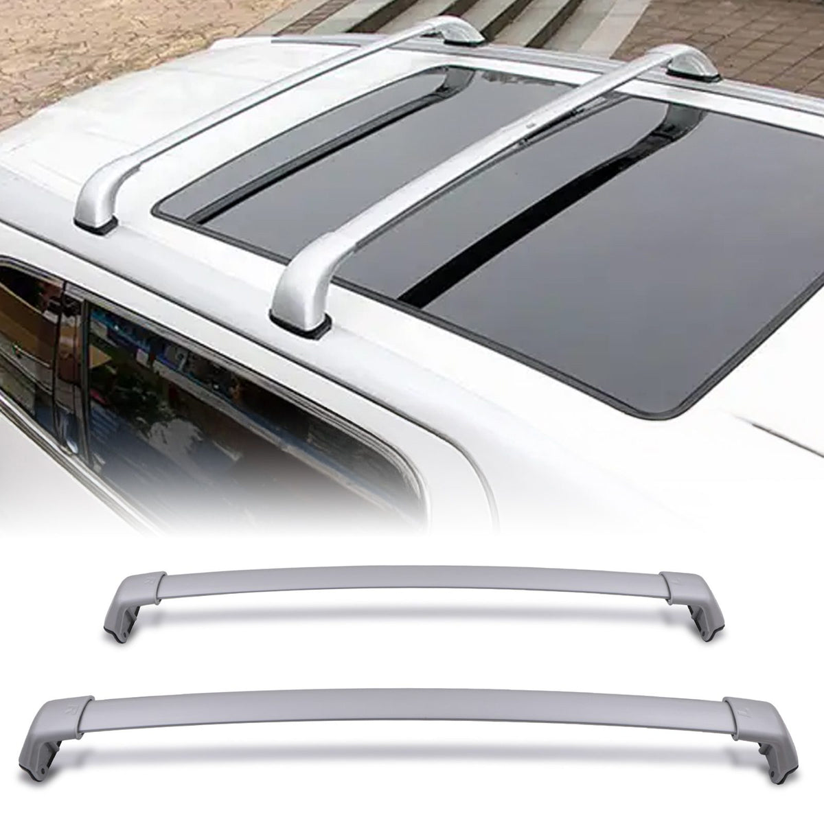 Silver Roof Cross Bars for Honda CR-V MK4 12-16