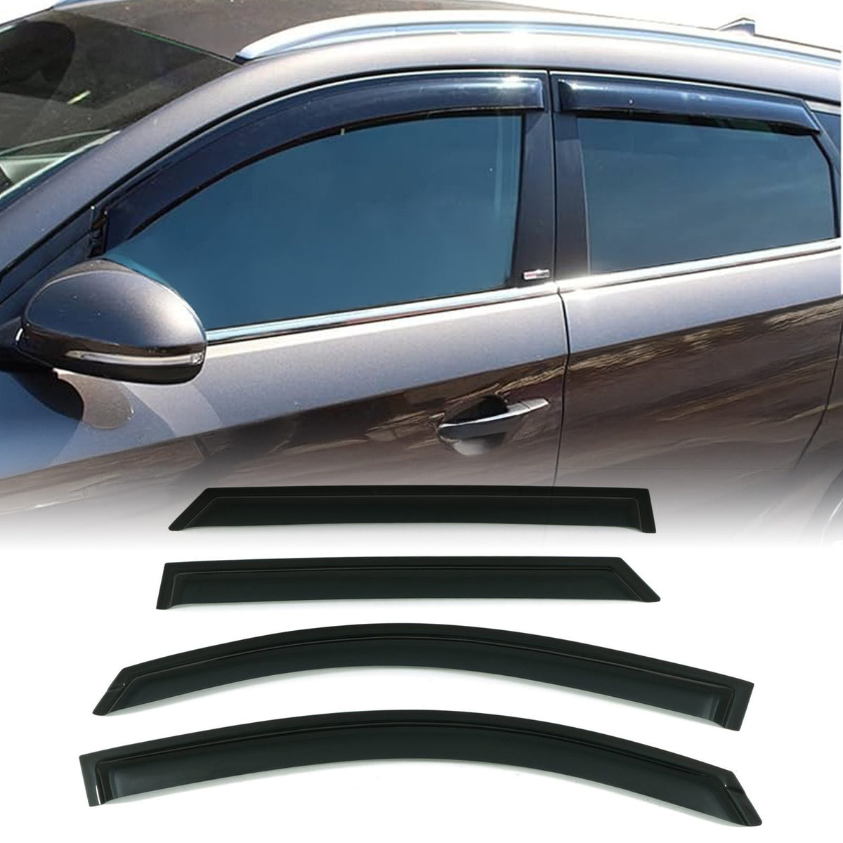 Black Wind Deflectors for Hyundai Tucson TL 15-20