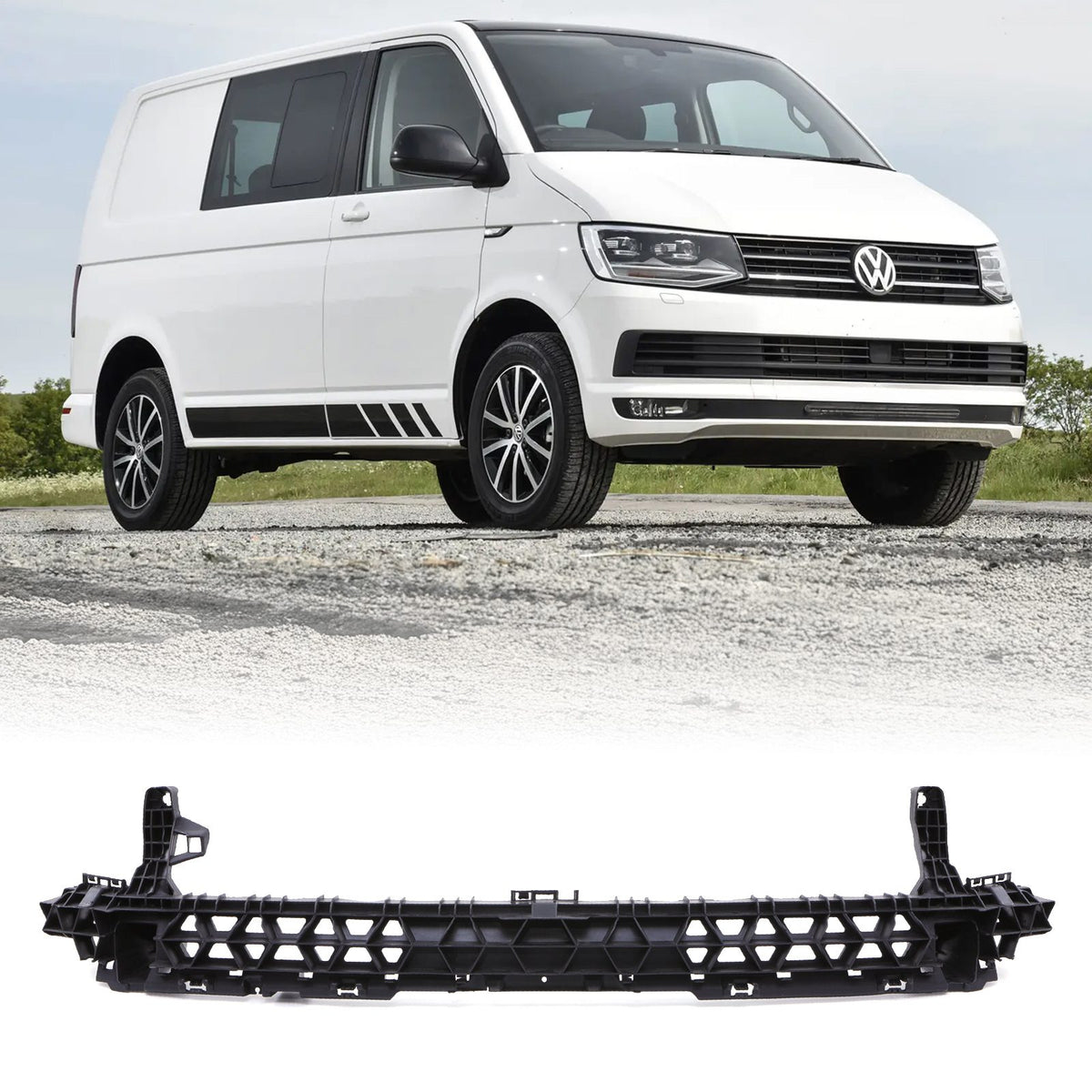 Black Front Bumper Bracket for VW Transporter T6 T6.1 16-24