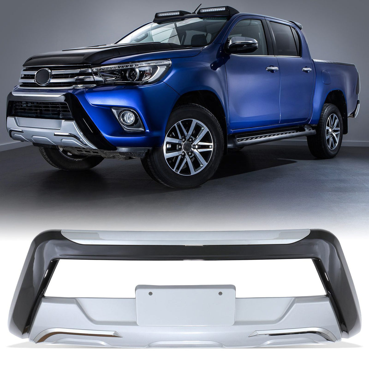Gloss Black Front Bumper A Bar for Toyota Hilux Revo MK8 15-21