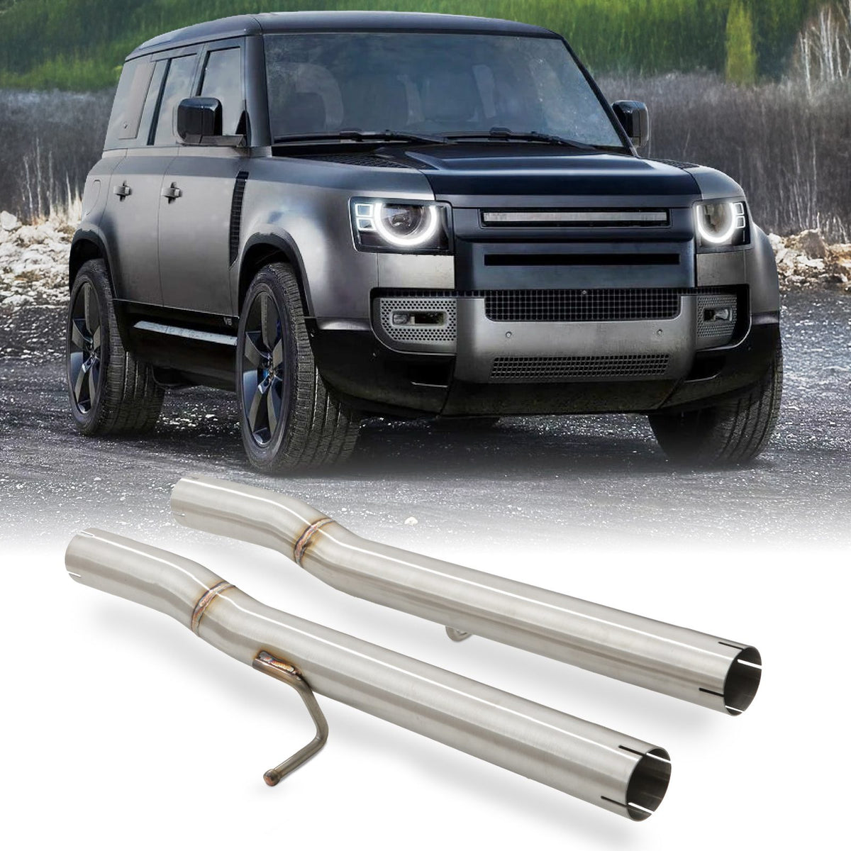 Exhaust Centre Resonator Delete Pipe for Land Rover Defender 90 &amp; 110 5.0 V8 L663 2020+