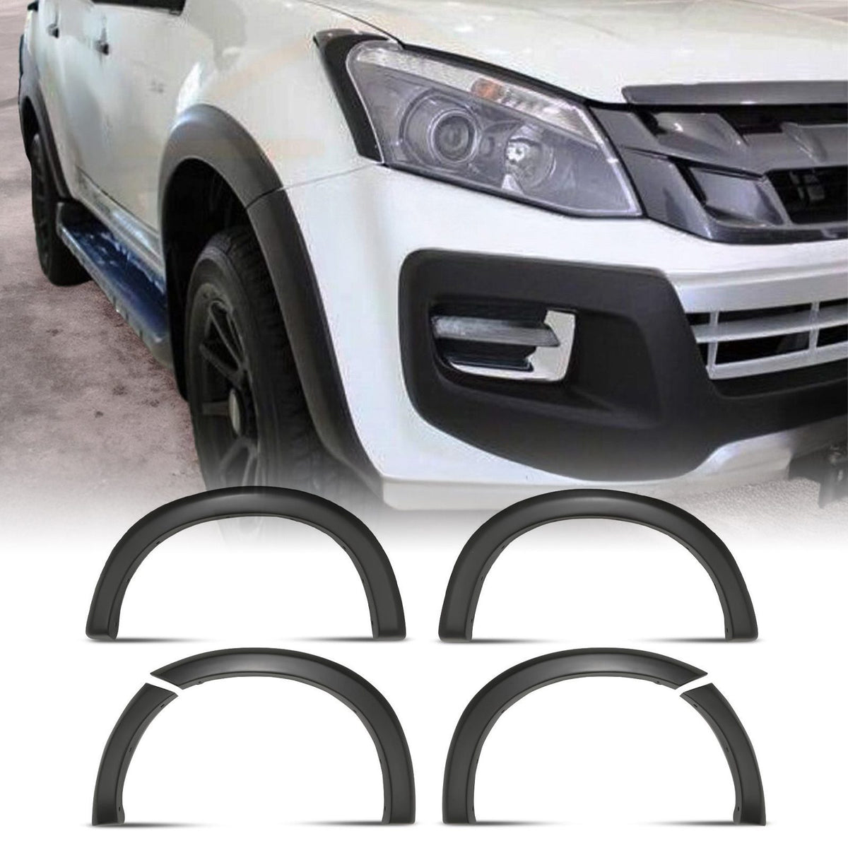 45mm Matte Black OEM Style Wheel Arches for Isuzu D Max 12-15