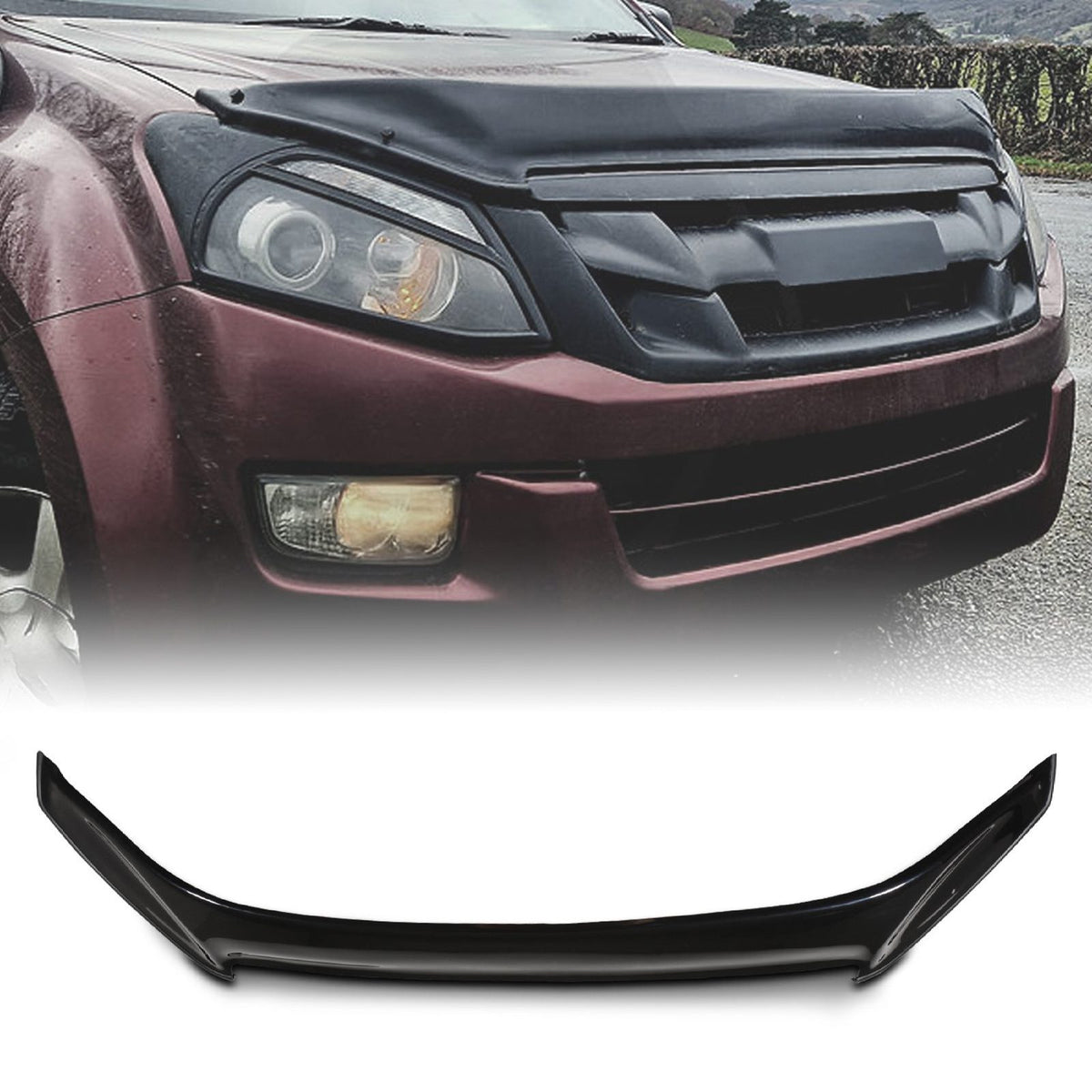 Black Bonnet Guard Protector for Isuzu D Max RT 11-14