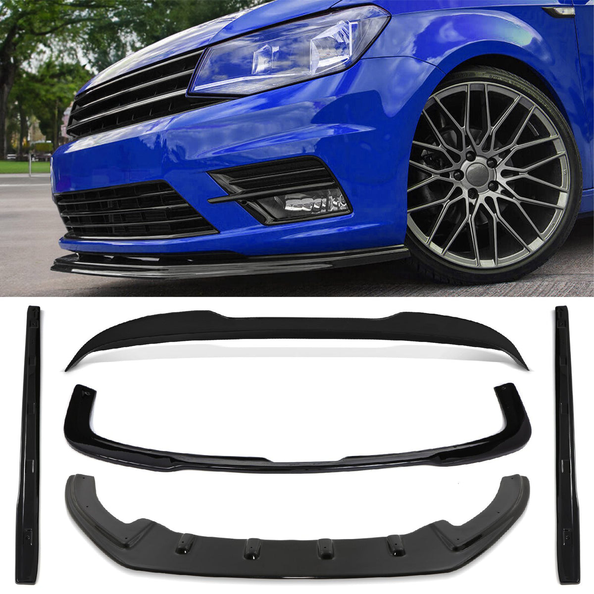 Front &amp; Rear Aero Body Kit for VW Caddy MK4 SWB Tailgate 15-20