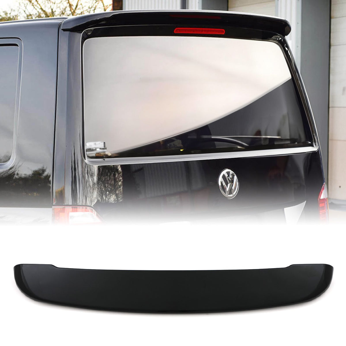 Sportline Style Gloss Black Rear Spoiler for VW Transporter T6 16-21