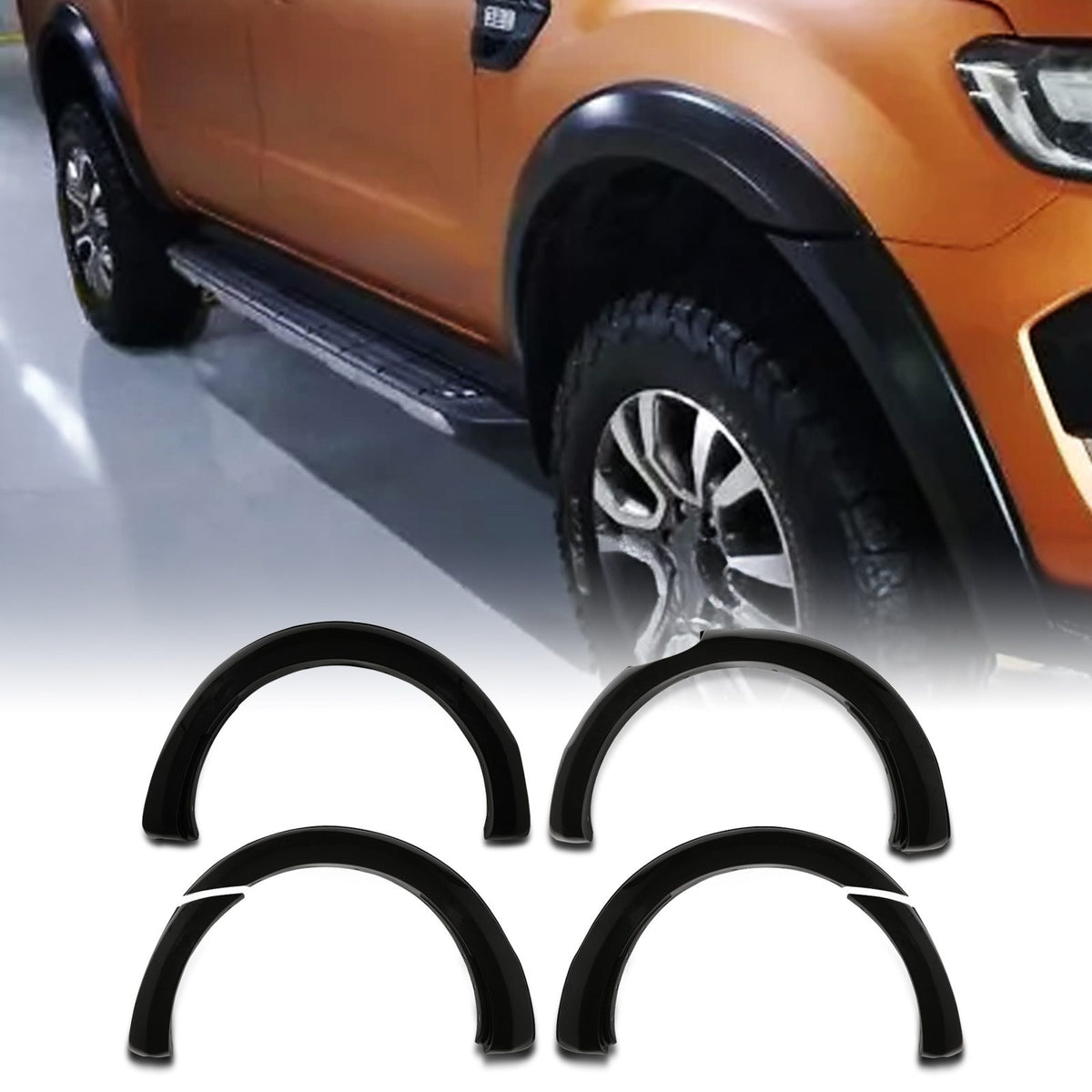 55mm OEM Style Gloss Black Wheel Arches for Ford Ranger T6 12-15