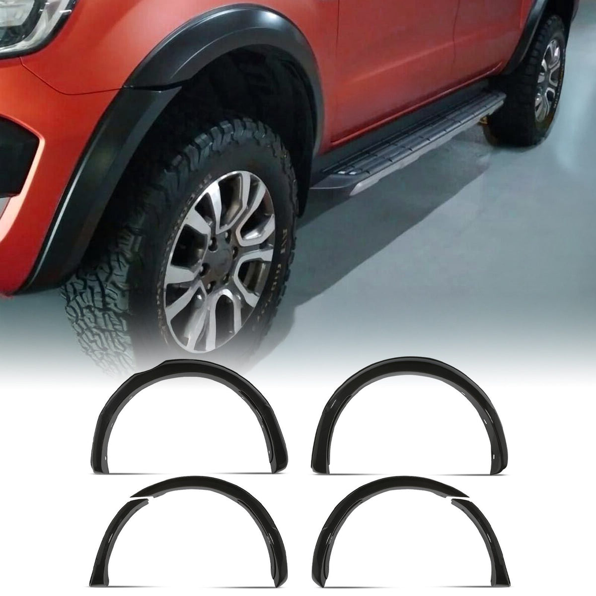 60mm Gloss Black Wheel Arches for Ford Ranger T7 15-17