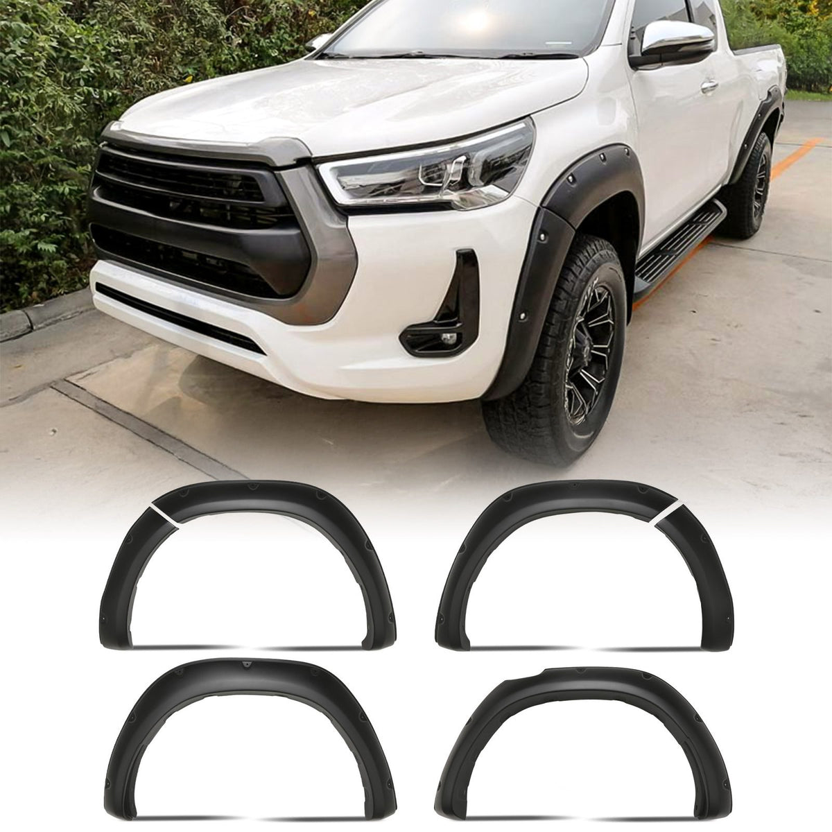 70mm Matte Black Wheel Arch Set for Toyota Hilux 2021+