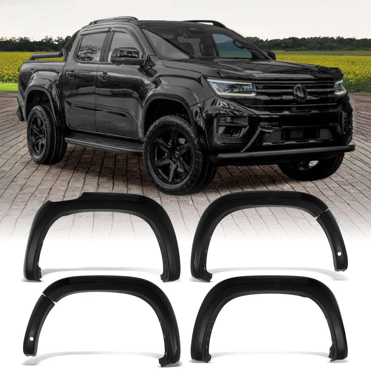 Gloss Black Wheel Arches for VW Amarok MK2 2023+