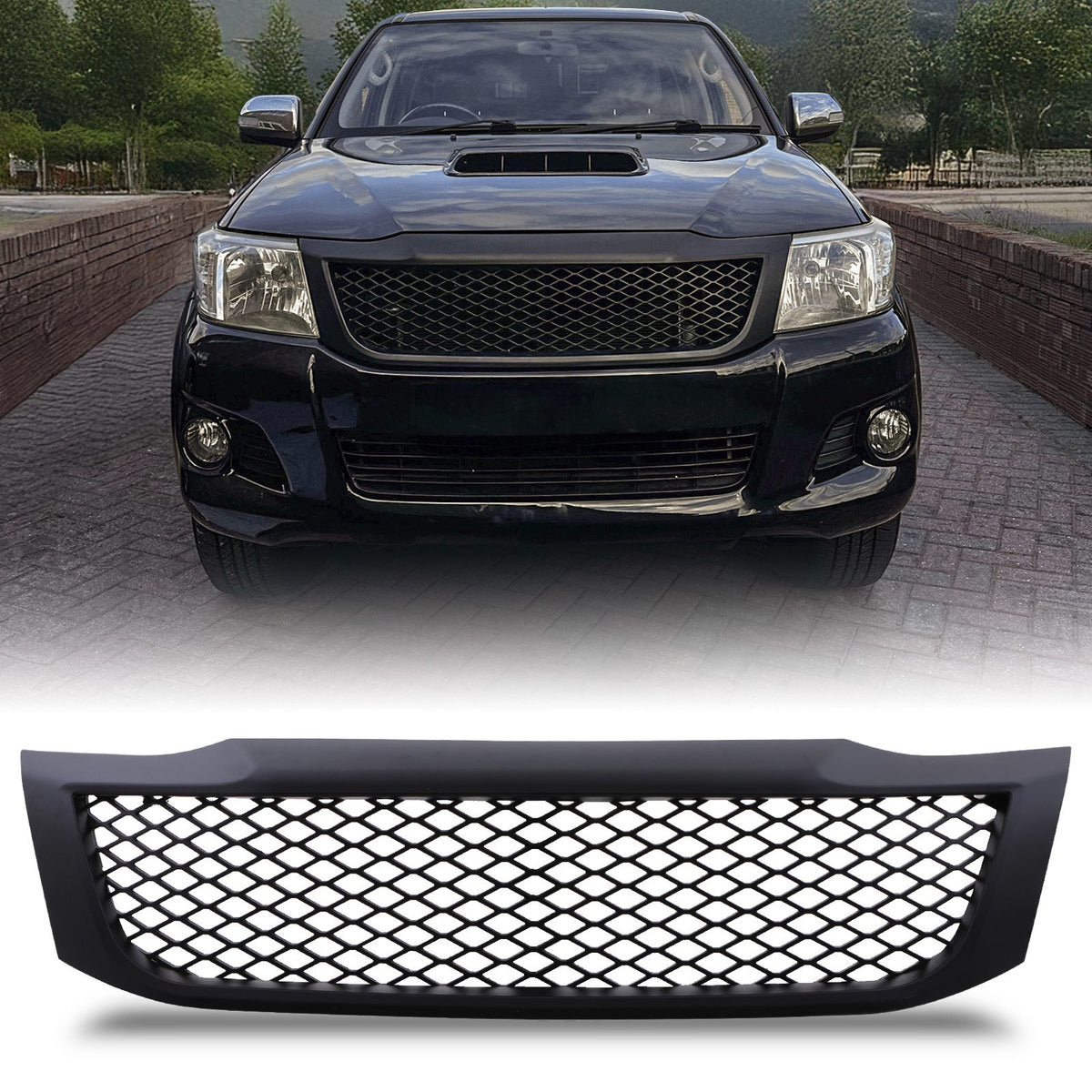 Black Debadge Mesh Grille for Toyota Hilux Vigo TRD 12-14