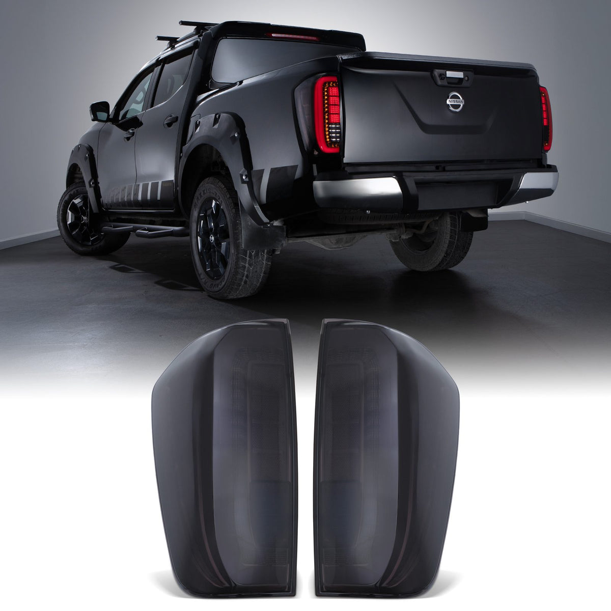 Smoked LED Rear Tail Lights for Nissan Navara D23 NP300 14-21