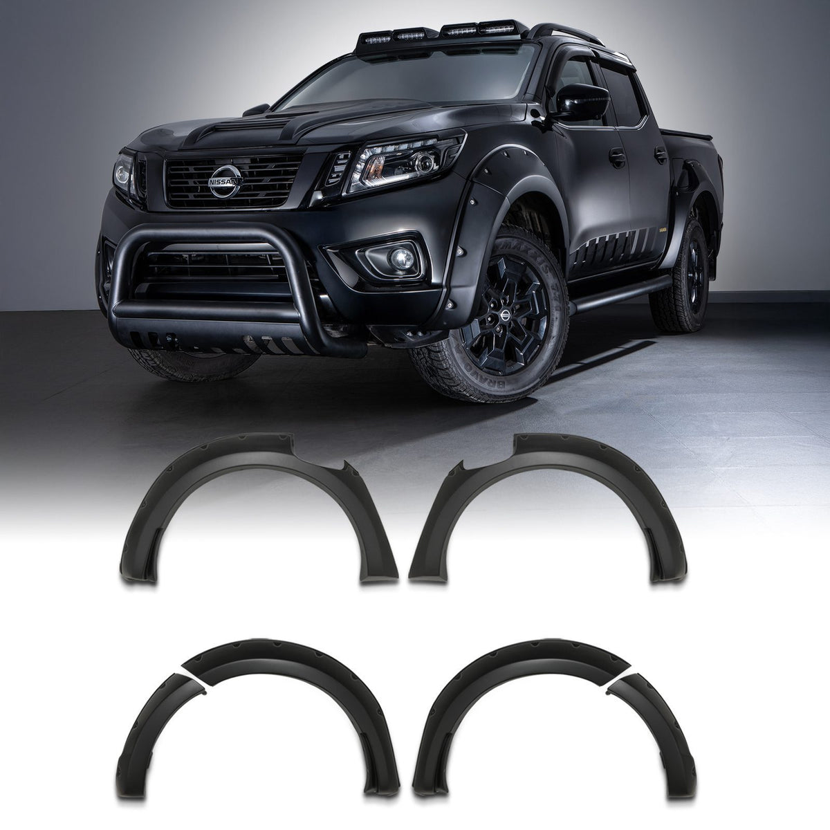 65mm Matte Black Wheel Arches With AdBlue Fitting for Nissan Navara D23 NP300 14-20