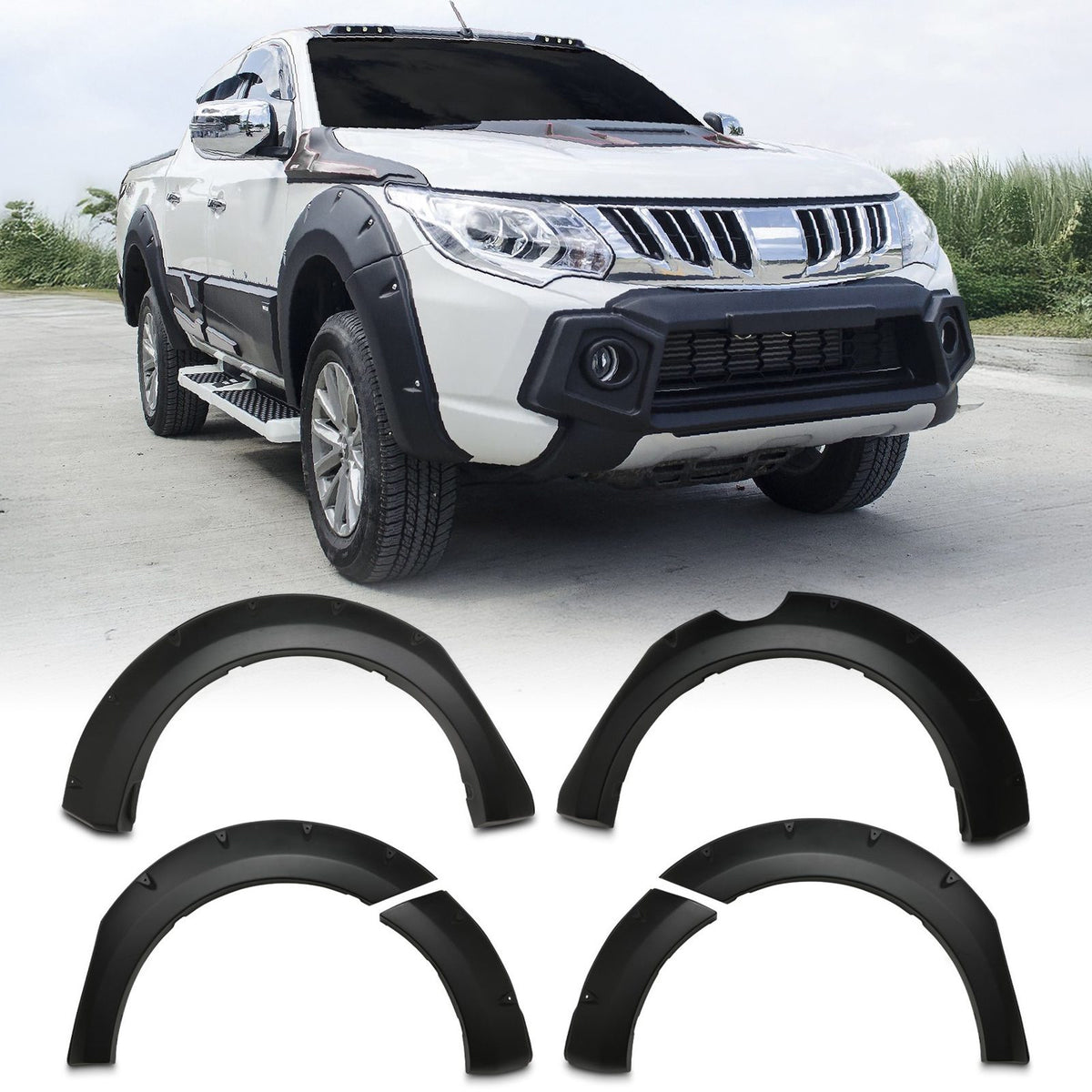 Matte Black Wheel Arches for Mitsubishi L200 Triton 15-18
