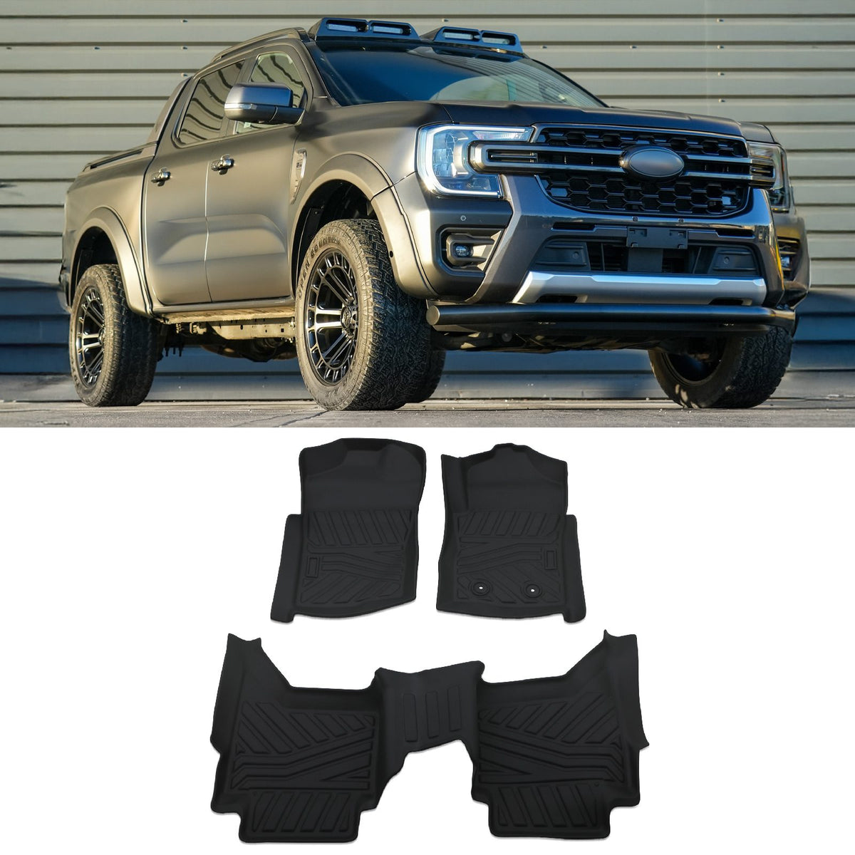 Rubber Floor Mats front &amp; Rear for Ford Ranger T9 2023+