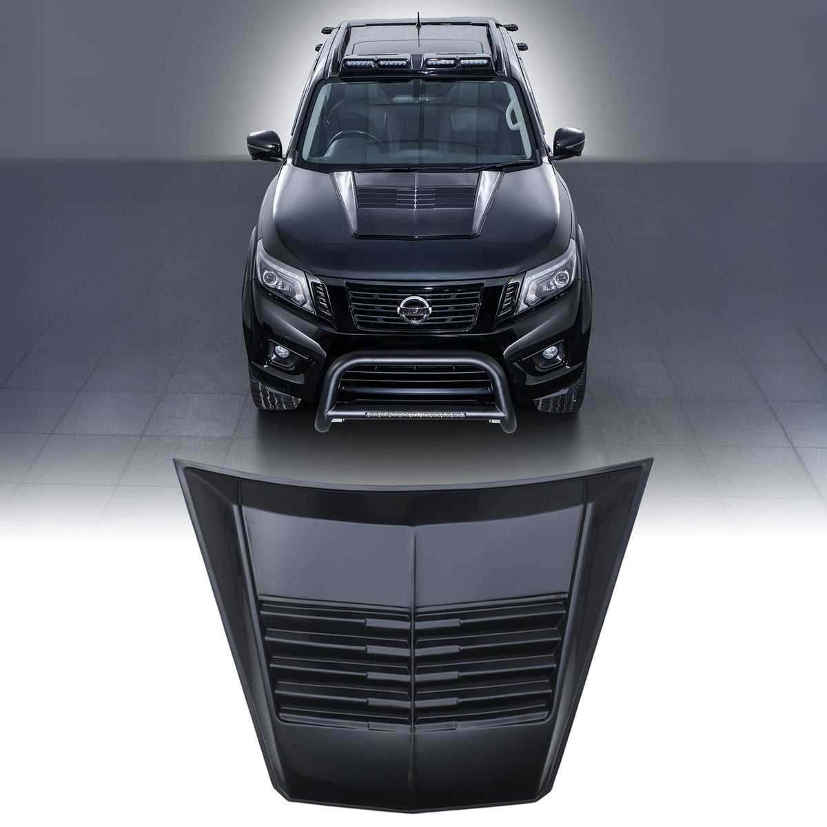 Black Raptor Style Bonnet Scoop for Nissan Navara D23 NP300 14-21