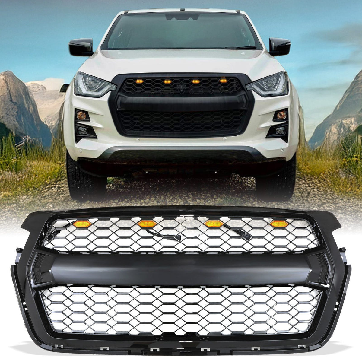 Black LED Grille for Isuzu D-Max RG 2021+