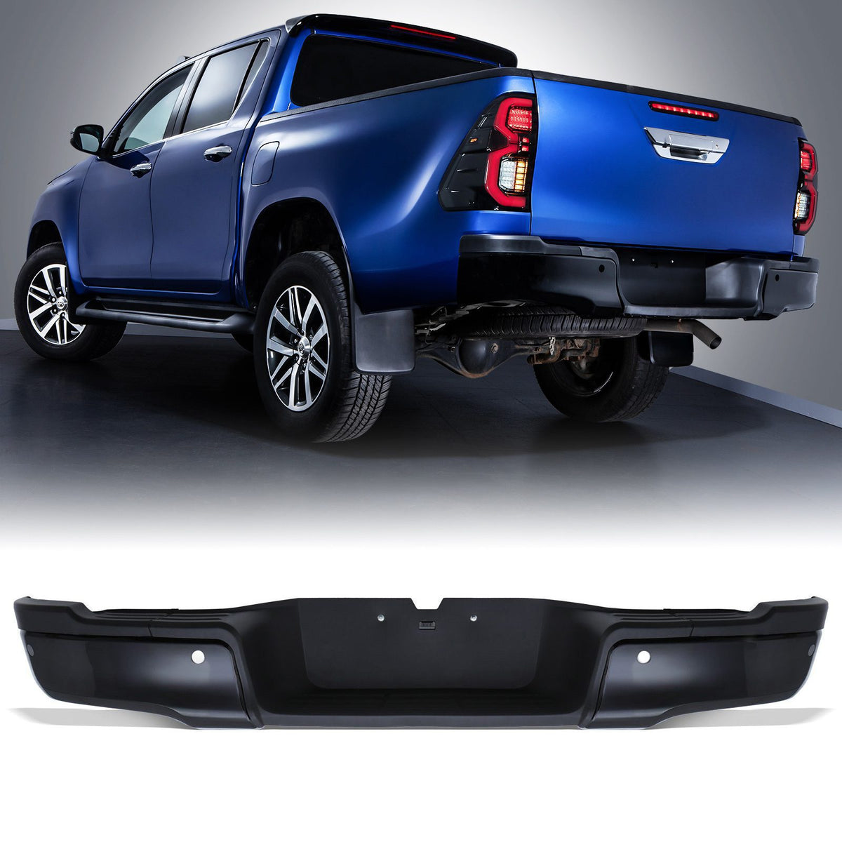 Black Rear Bumper for Toyota Hilux Revo MK8 2015+