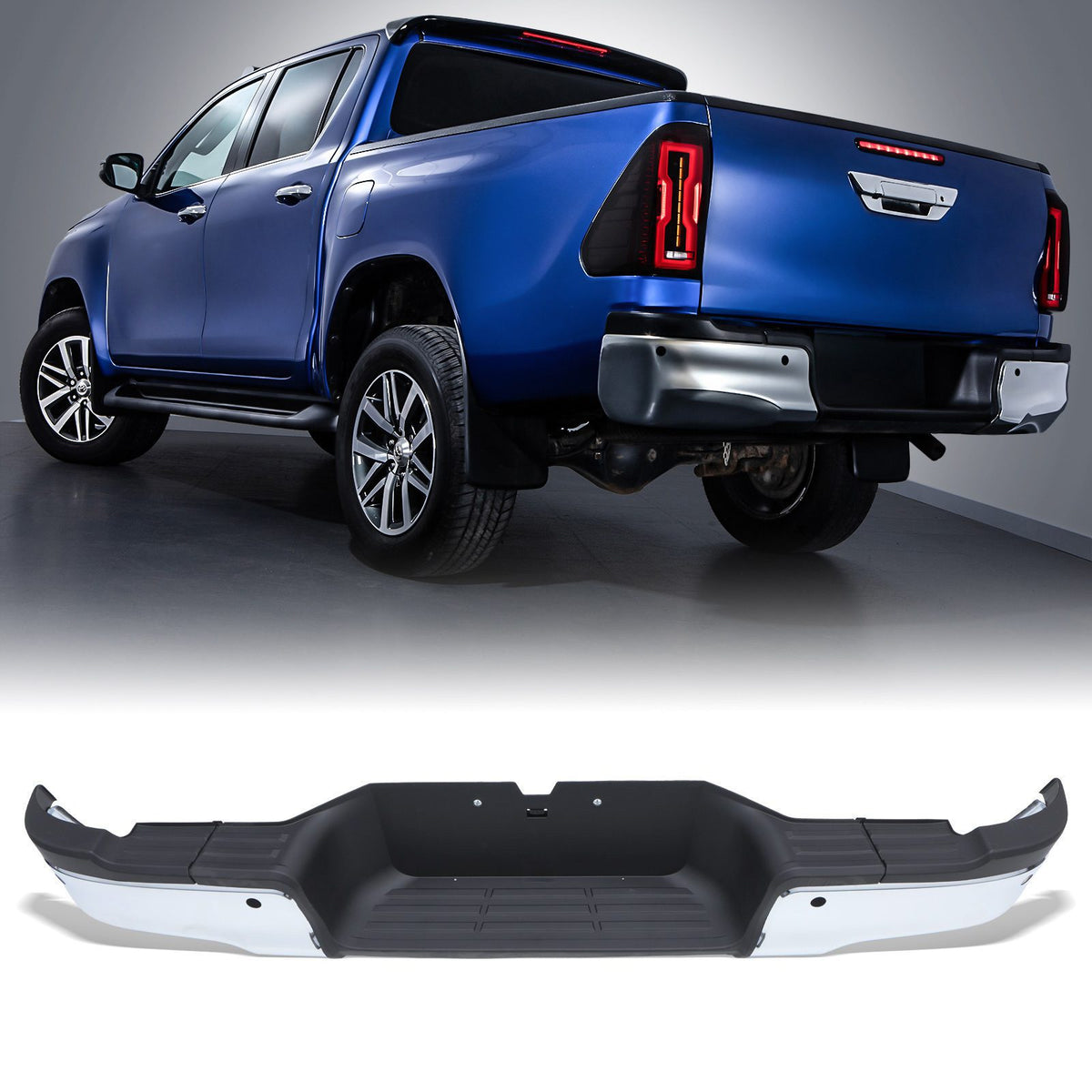 Chrome Rear Bumper for Toyota Hilux Revo MK8 MK9 2015+