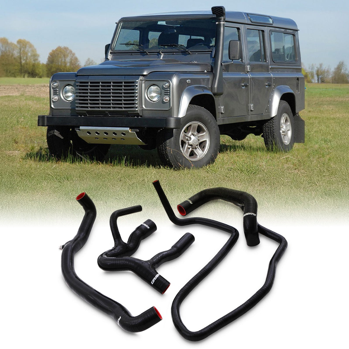 Silicone Radiator Hose Kit for Land Rover Defender TD5 2.5TD 98-04