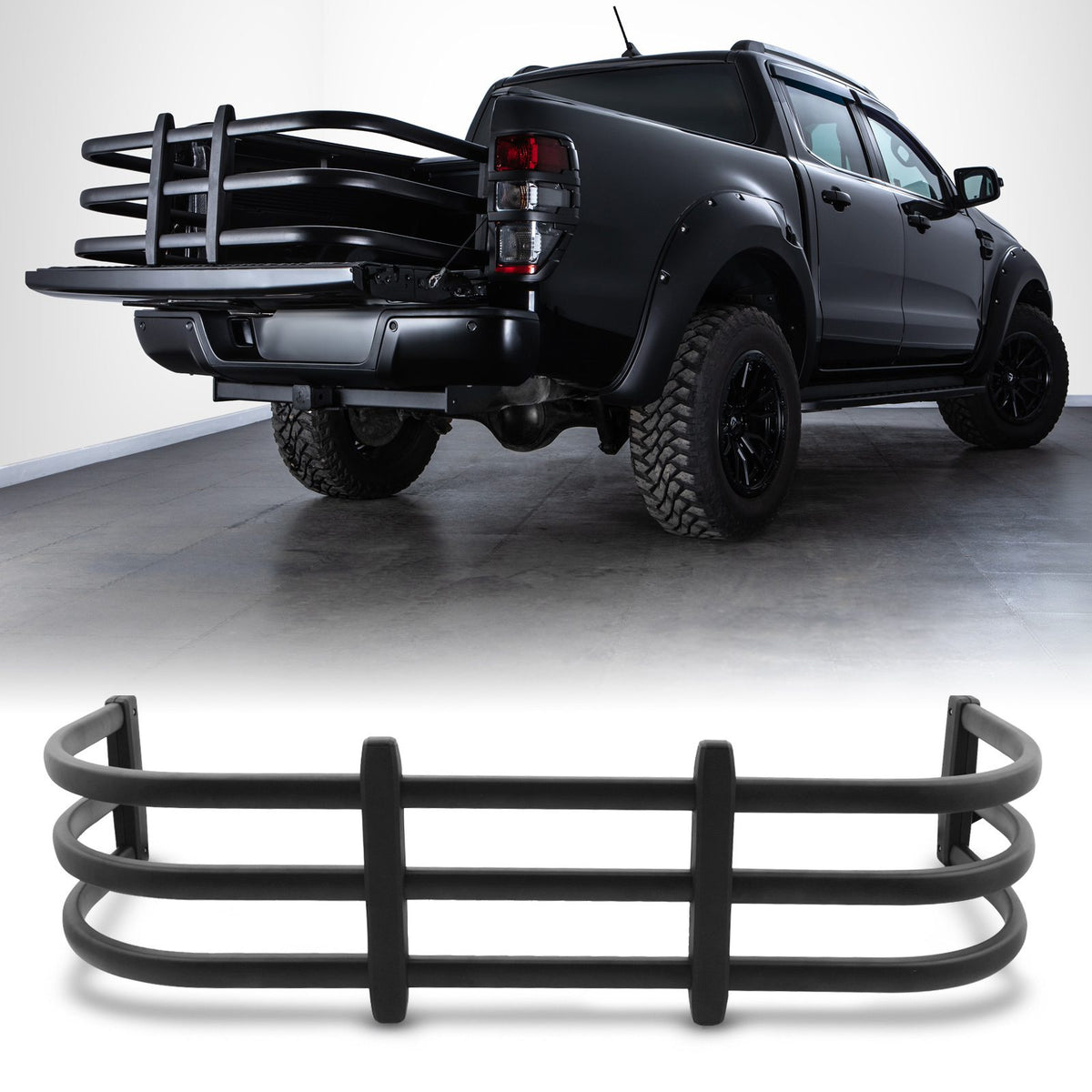 Black Truck Bed Extender Rack for Mitsubishi L200 Series 6 2019-2023