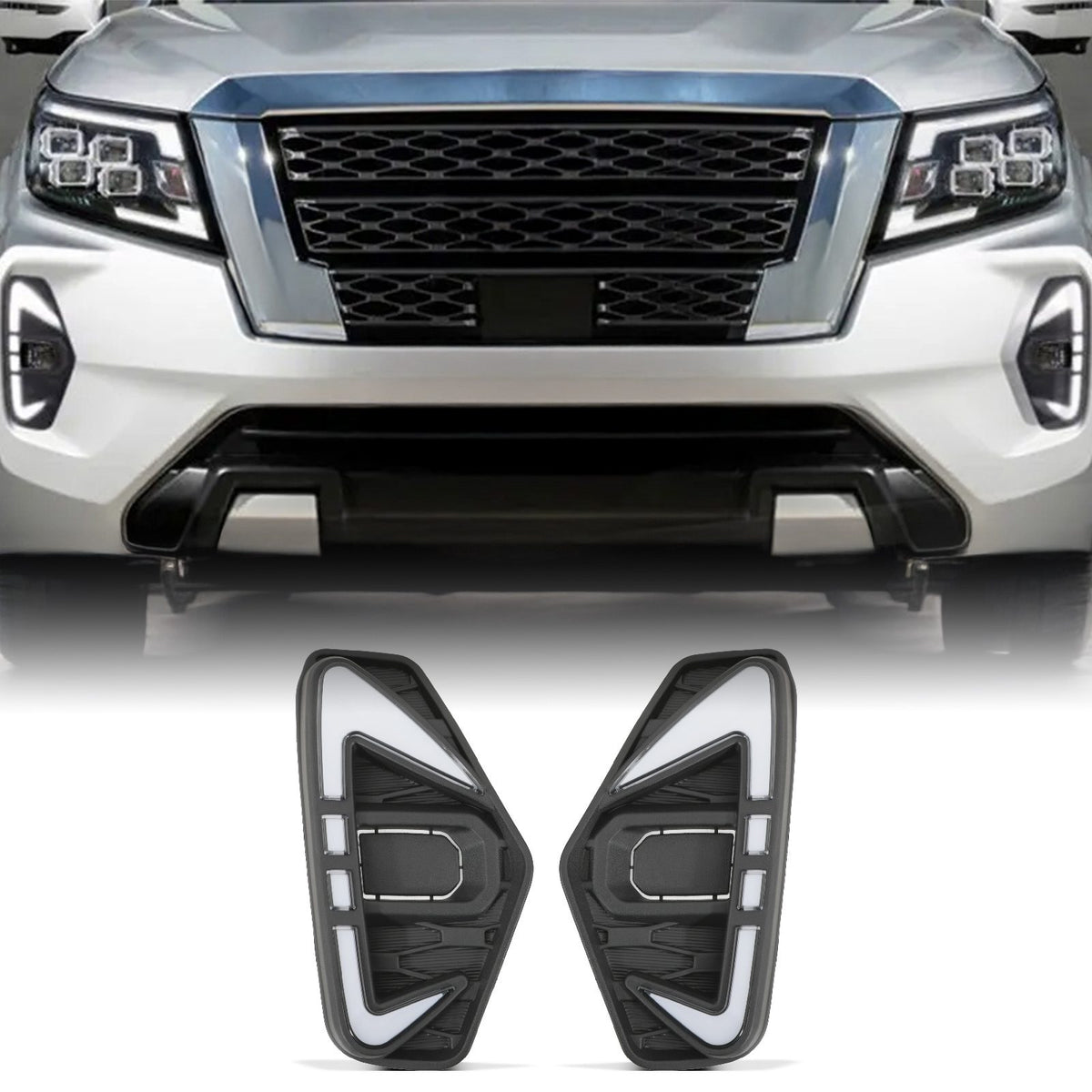 LED DRL &amp; Fog Light Surround for Nissan Navara D23 NP300 2021+