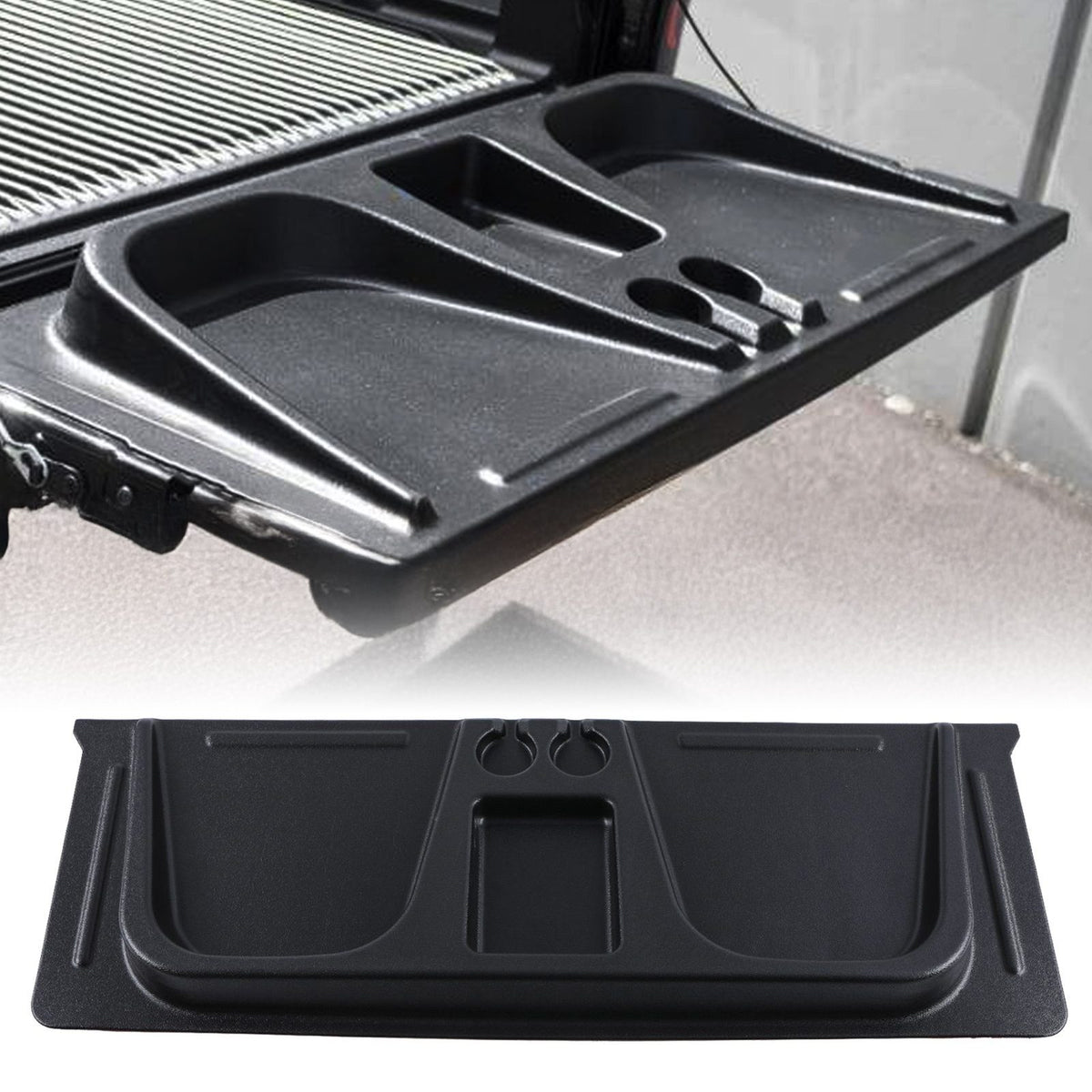 Black Tailgate Seat With Cup Holders for Isuzu D-Max RT 12-21