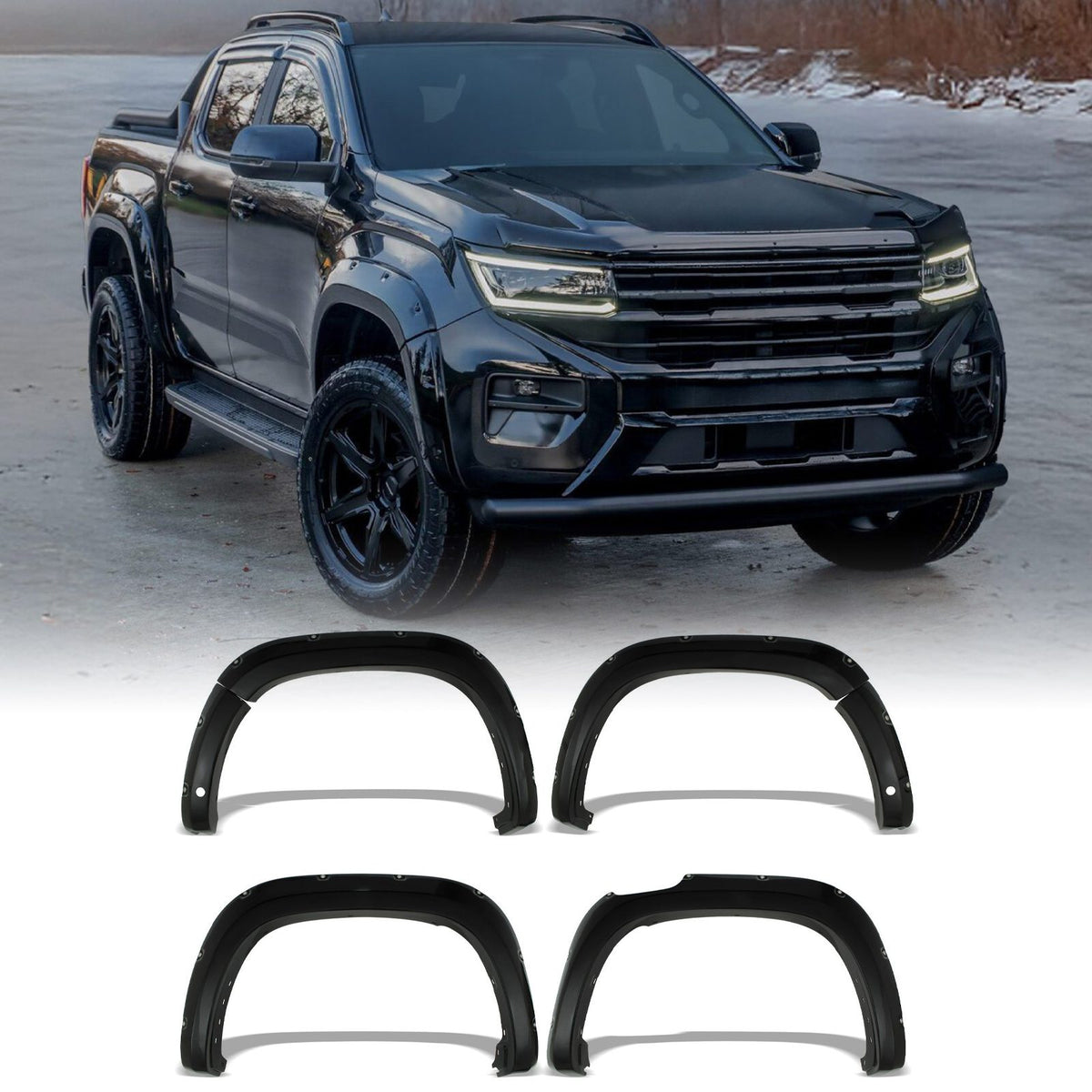 Gloss Black Wheel Arches Bolt On Look for VW Amarok MK2 2023+