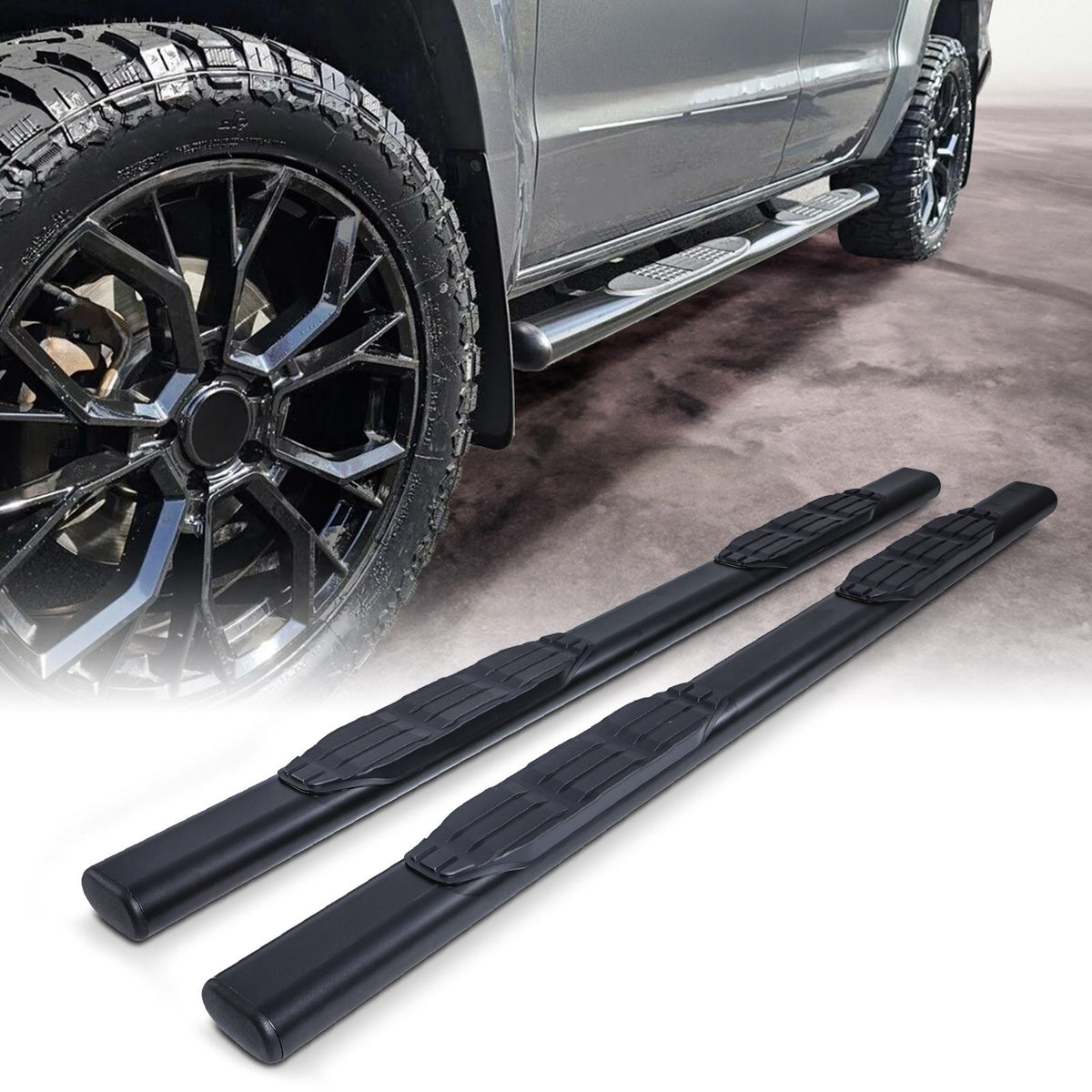 Black Side Step Bars for VW Amarok MK1 10-20