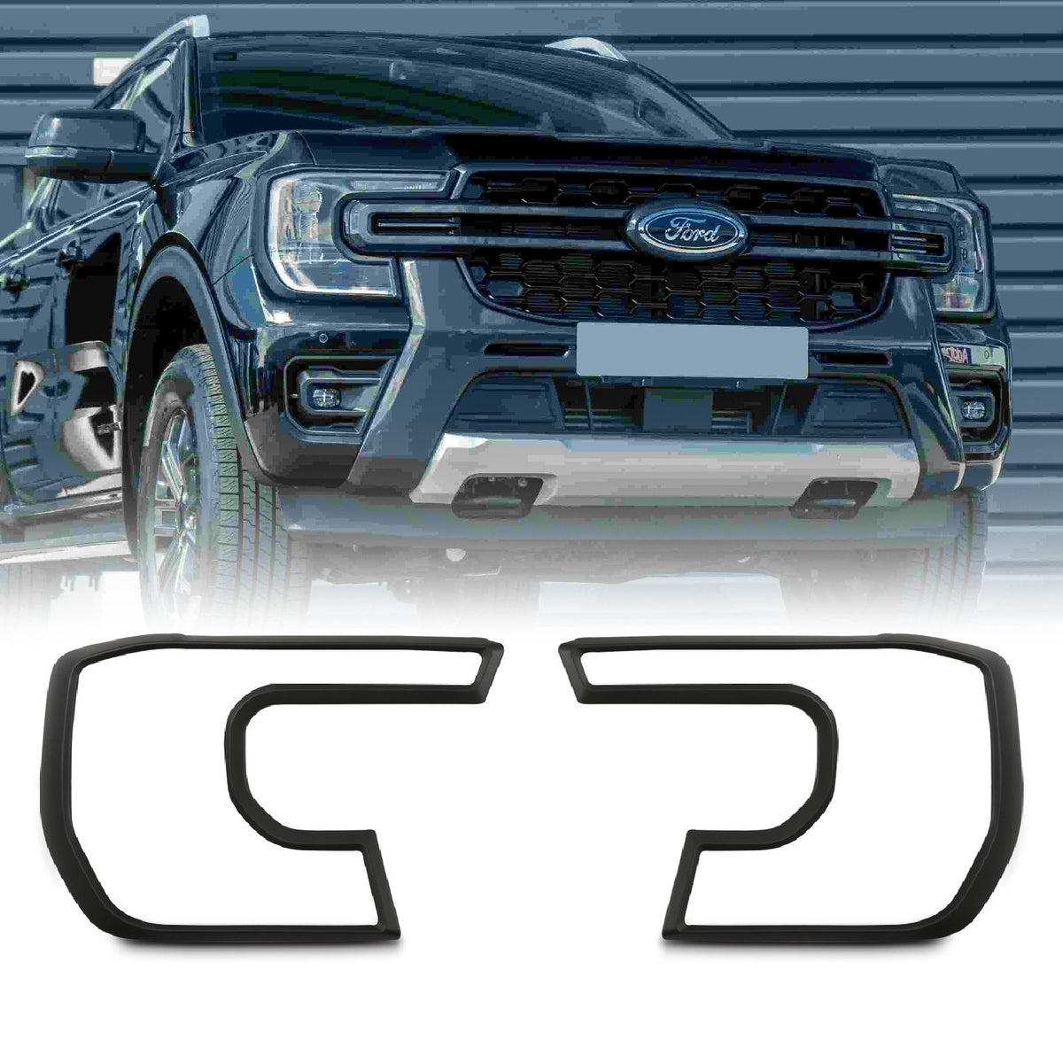 Matte Black Headlight Surround Trim for Ford Ranger T9 2023+