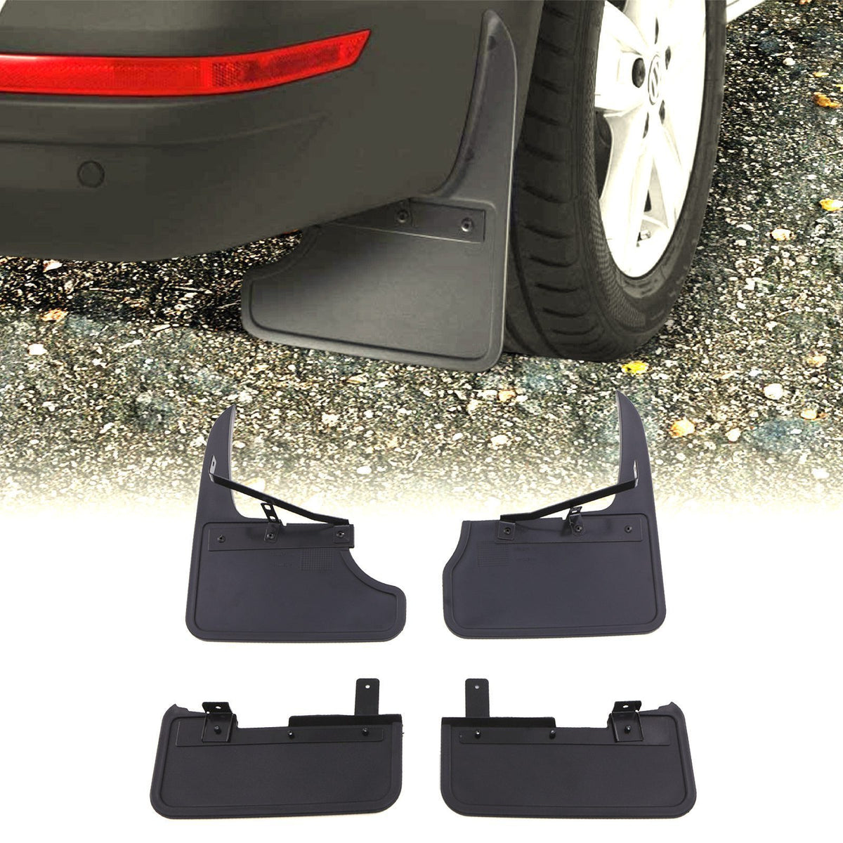 Black Mud Flaps for VW Transporter T6 T6.1 Barndoor 16-24