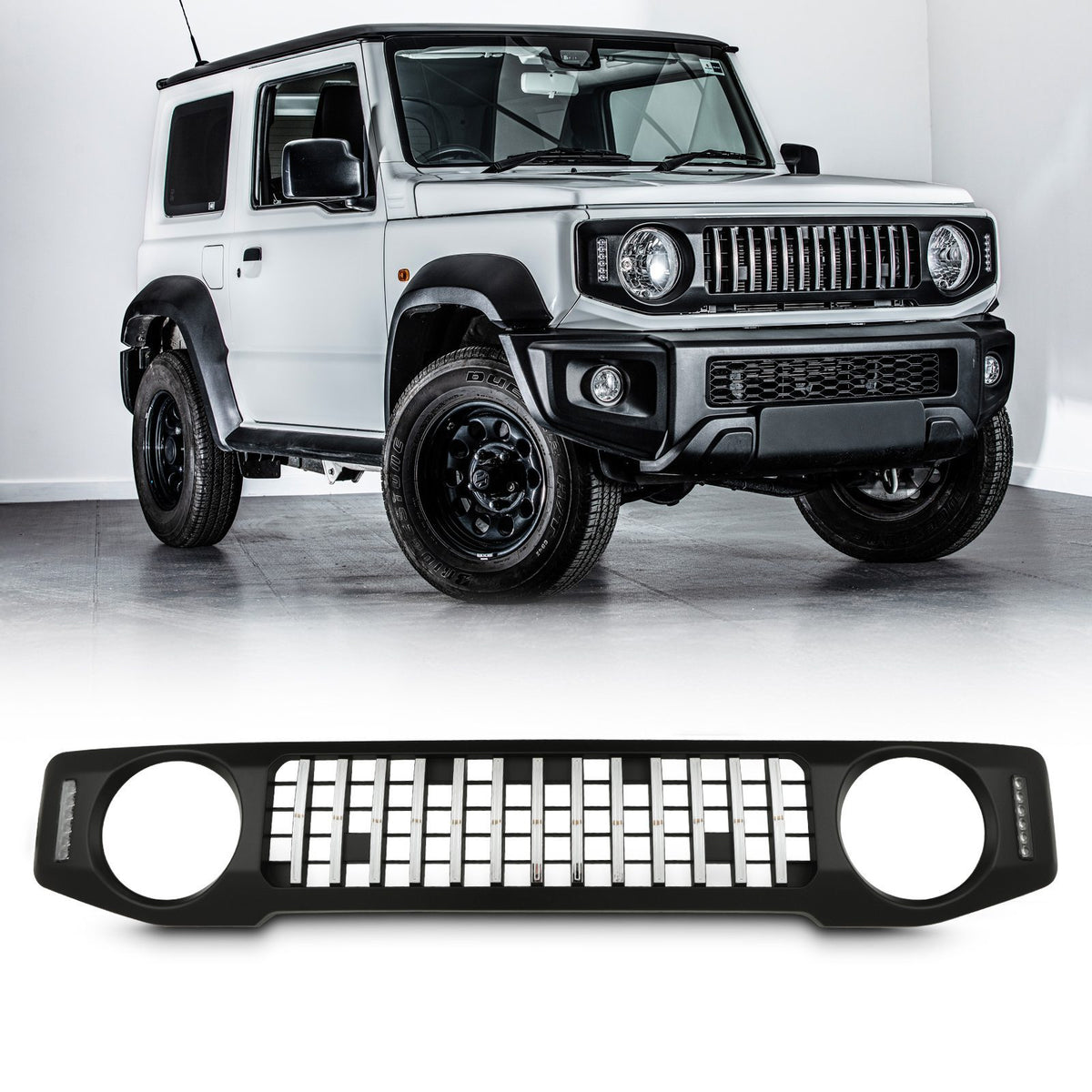 Matte Black Grille With LED DRLs for Suzuki Jimny MK4 JB64 2018+