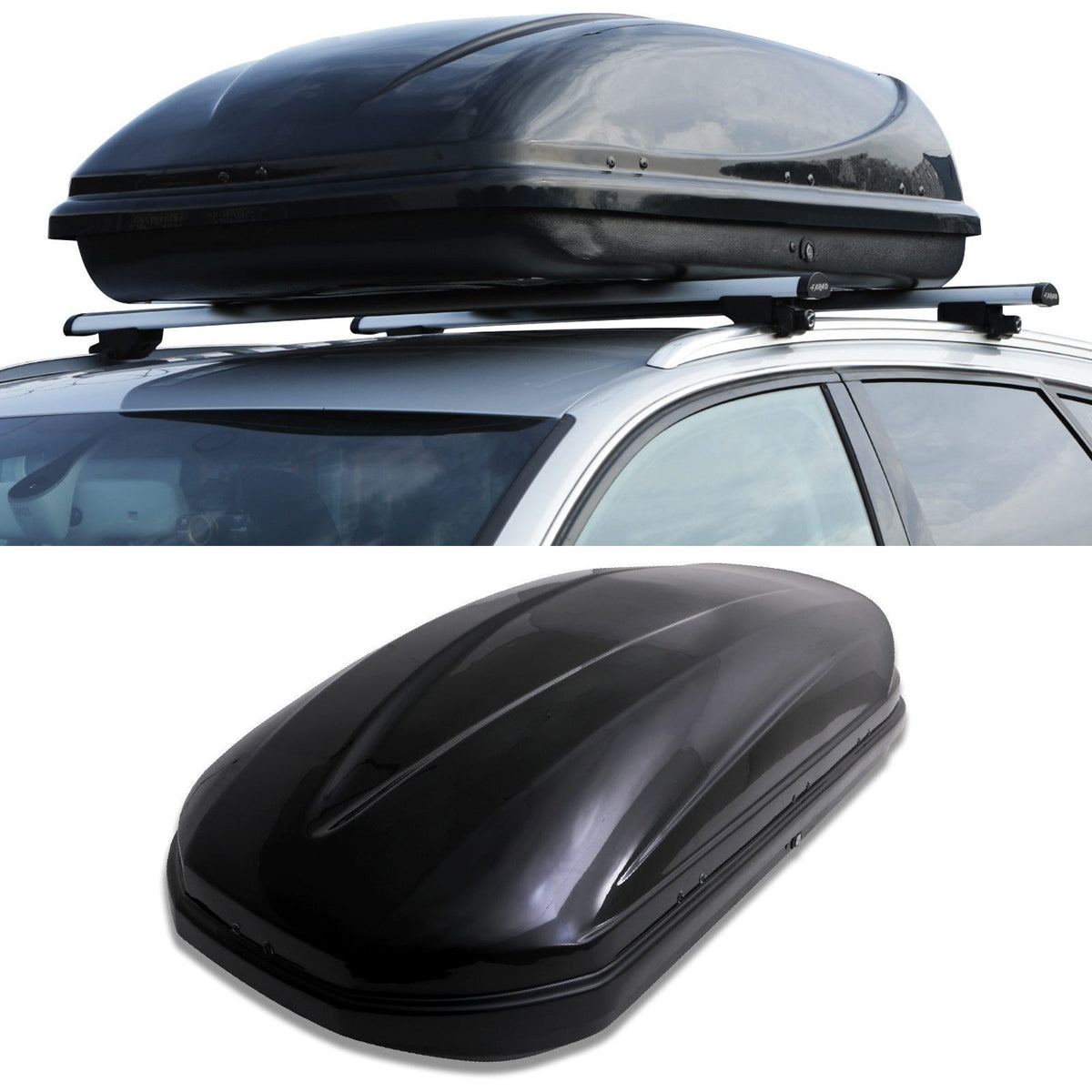 500L Universal Gloss Black Roof Box