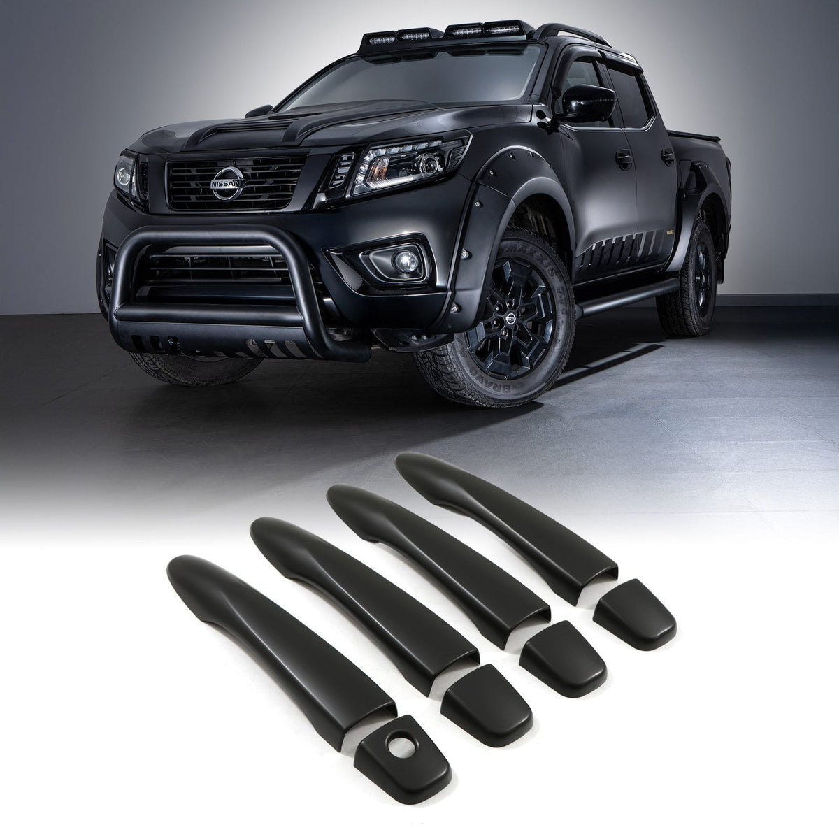 Black Door Handle Protector Covers for Nissan Navara D23 NP300 14-20