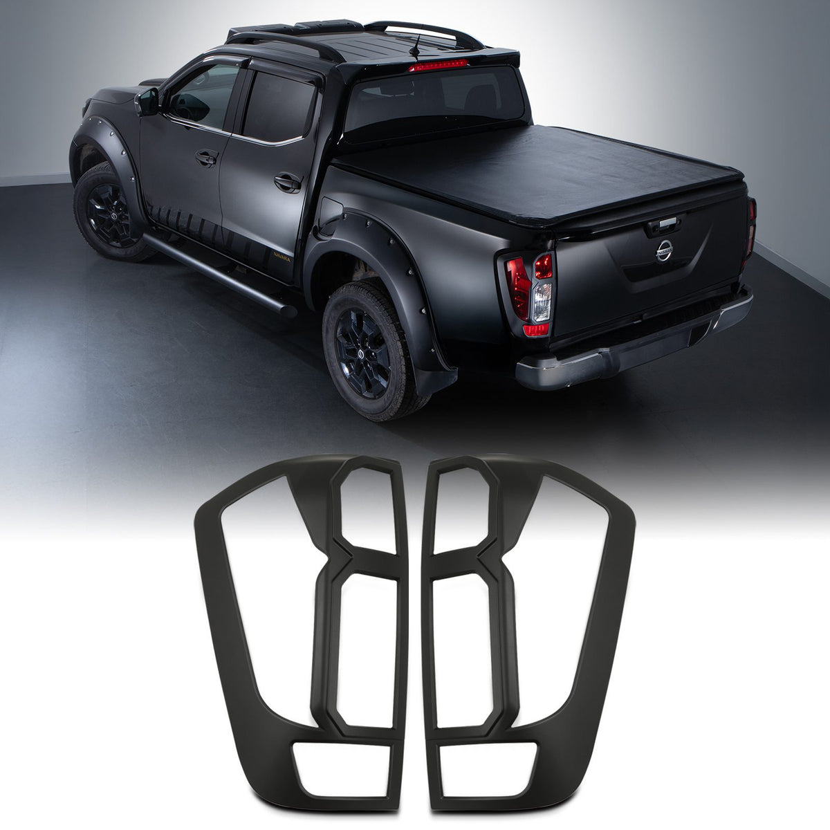 Tail light Cover Trim Black for Nissan Navara NP300 2014-2020