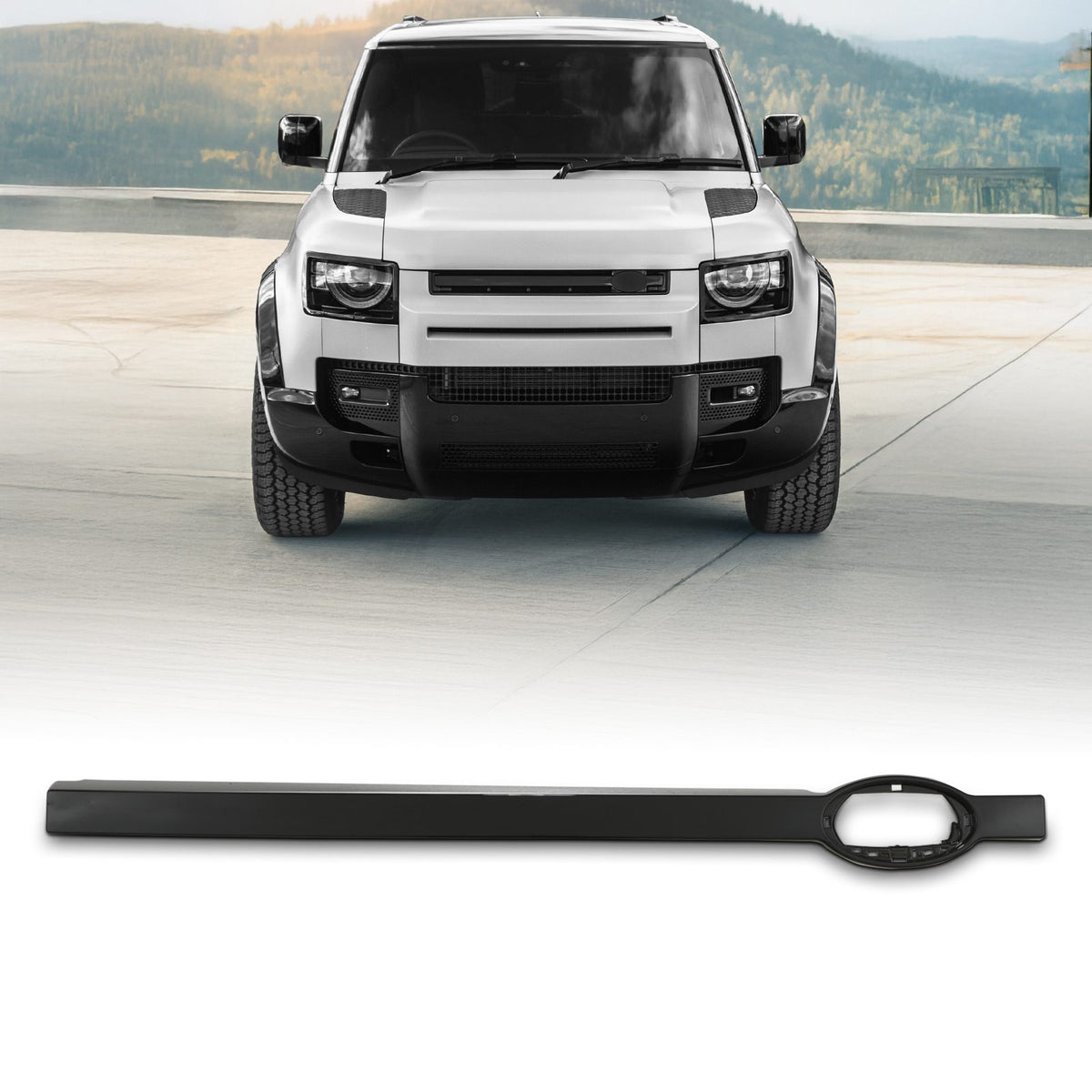 Gloss Black Front Grille Trim Cover for Land Rover Defender L663 2020+