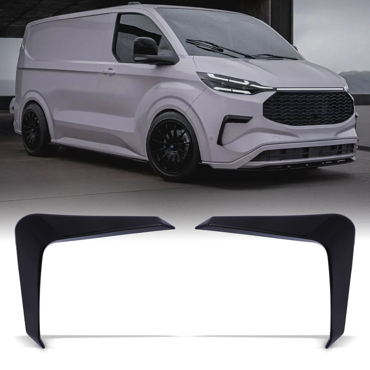 Gloss Black Front Canards for Ford Transit Custom MK2 24+